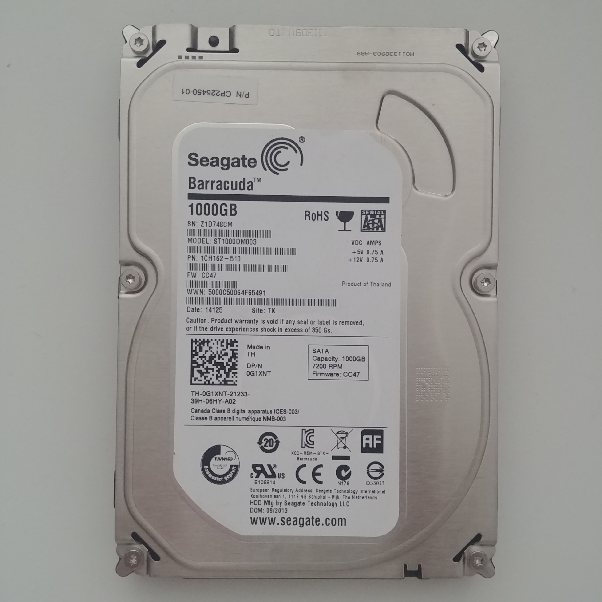 هارد سیگیت یک ترابایت، سلامت و کارایی 100 کد 0139