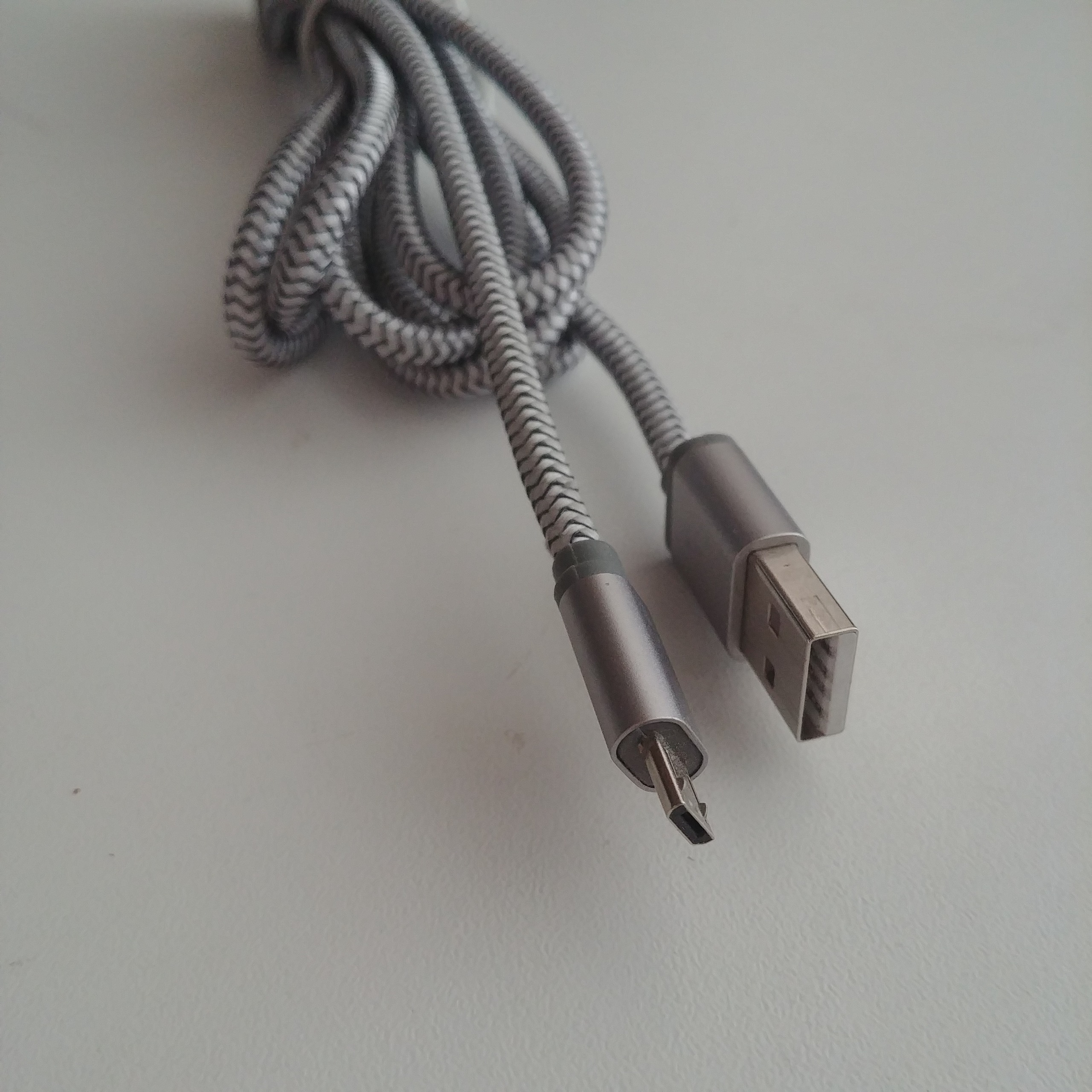 کابل میکرو USB نقره ای بلند