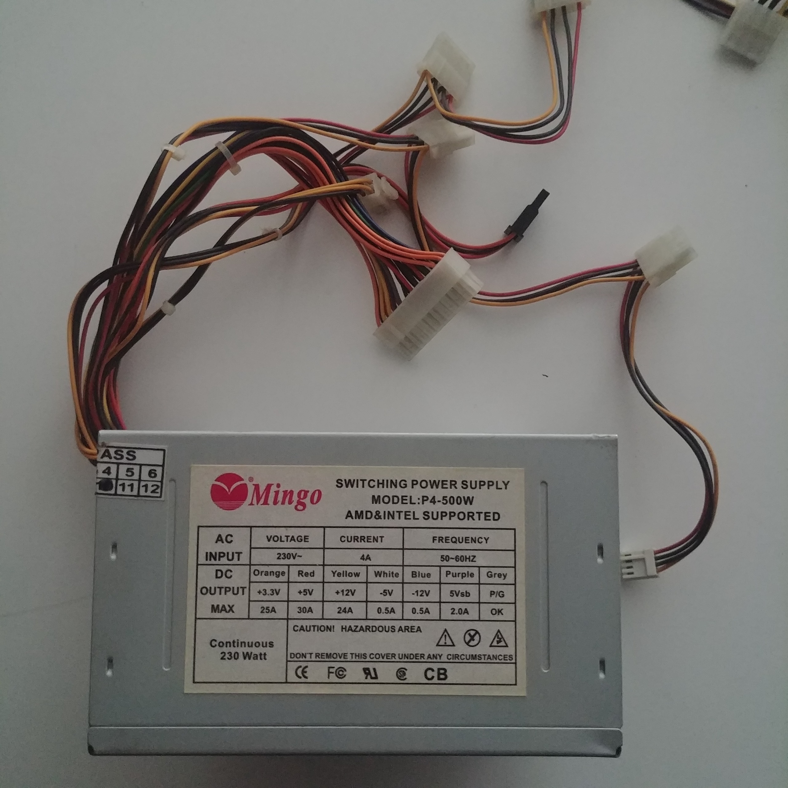 پاور 24پین ساتادار Mingo مینگو 500W