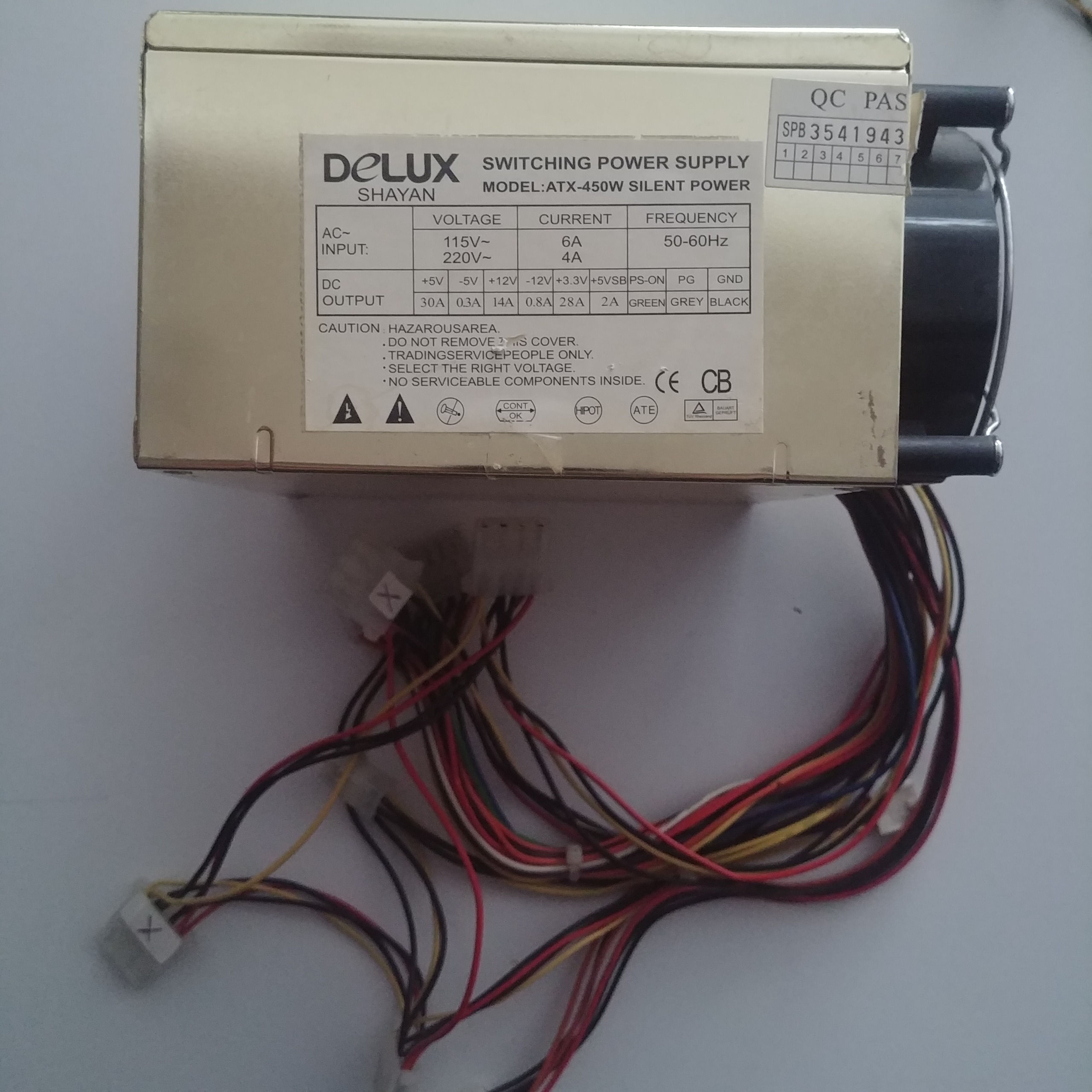 پاور وات واقعی شایان دلوکس 450W دو فن طلایی