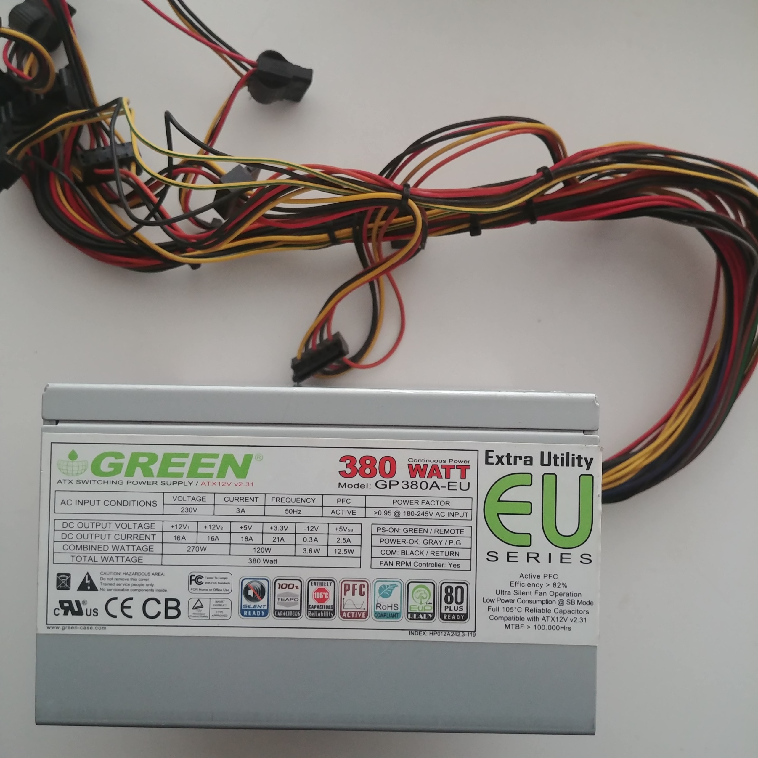 پاور گرین 380W EU فن سفید، پیچ پلمپ 0464