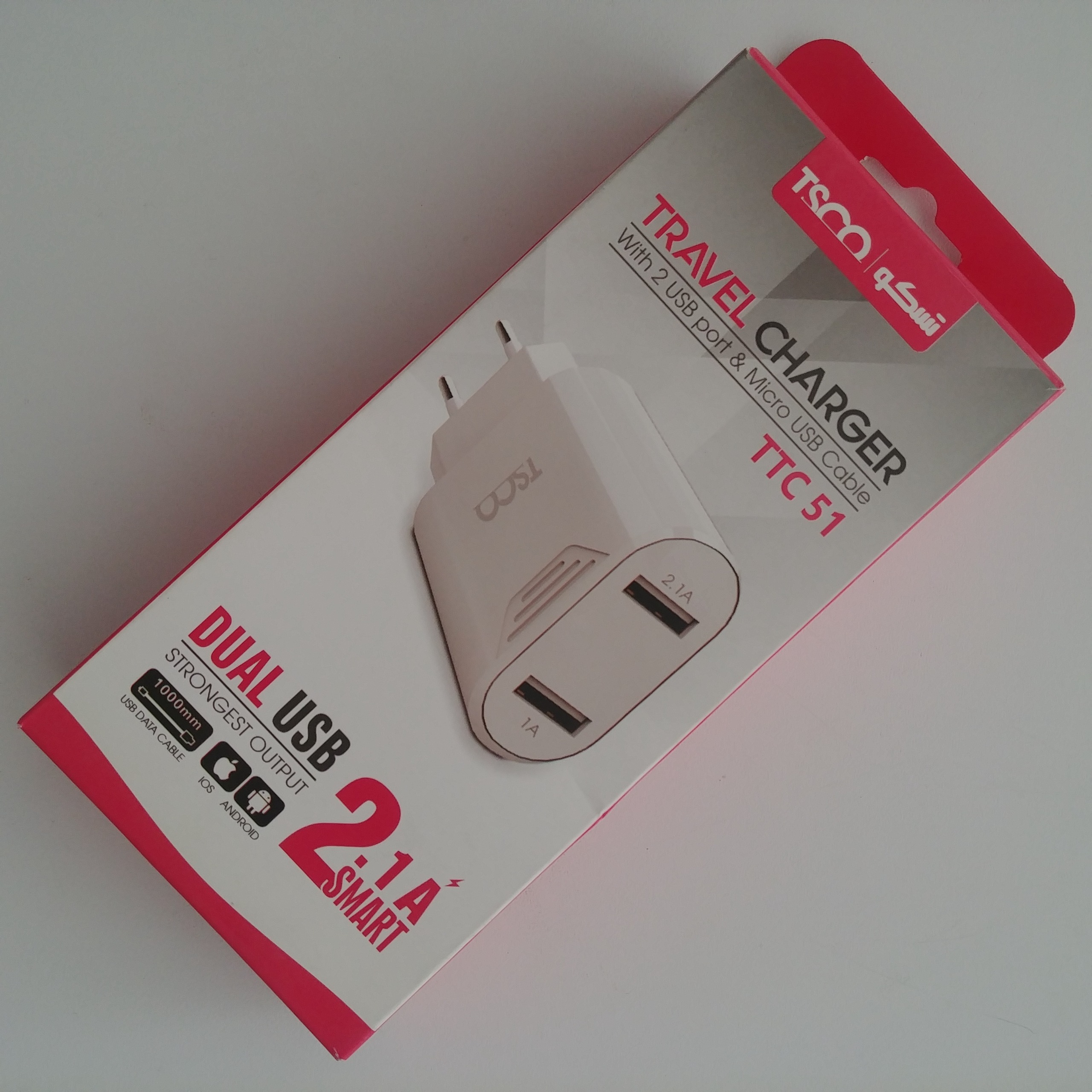 شارژر تسکو Dual USB 2/1A کد 0469