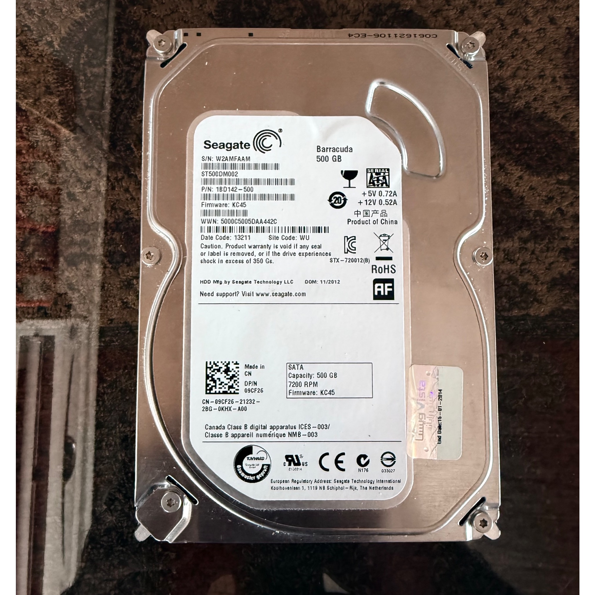 هارد 500 گیگ Seagate Barracuda (تست شده)