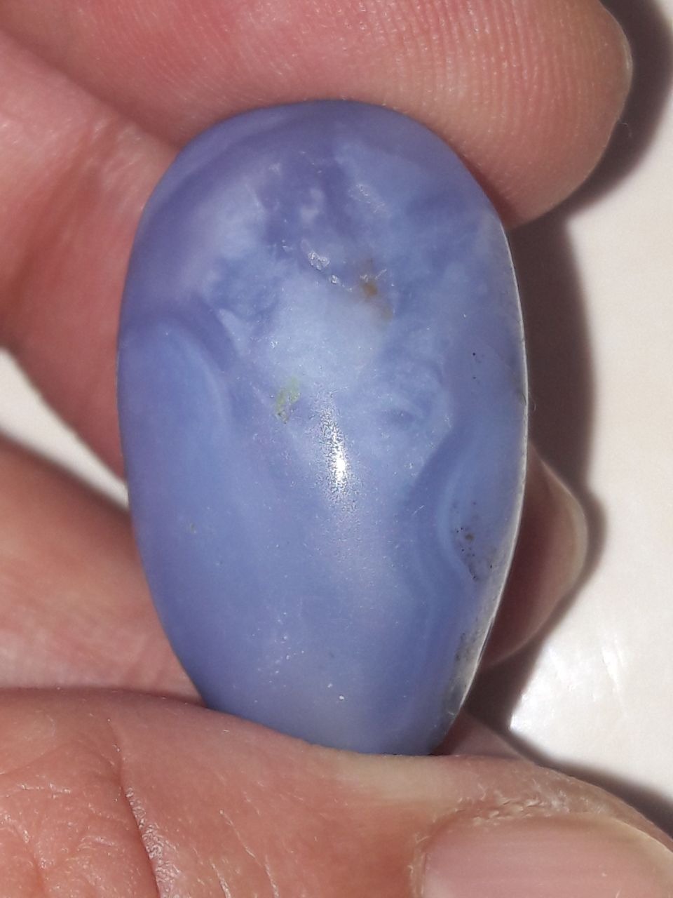 مهره کهنه عقیق مصور آبی درشت