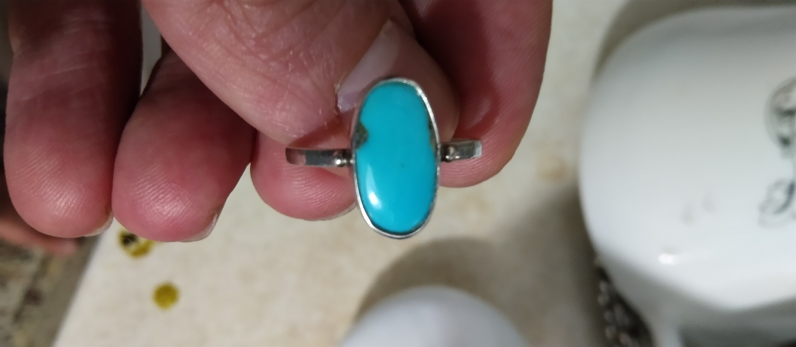 انگشتر قدیمی فیروزه مغز سنگ نیشابور