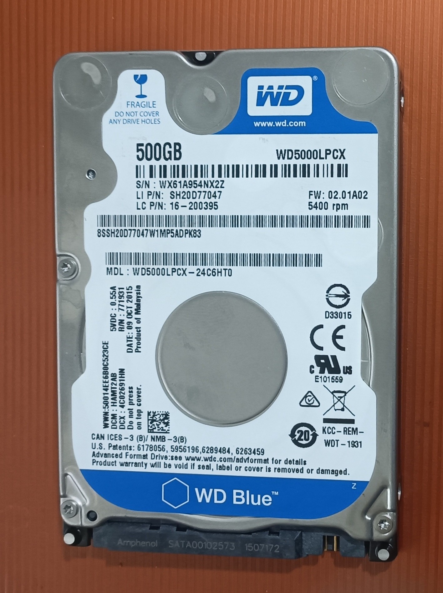 هارد 2.5 وسترن 500گیگ