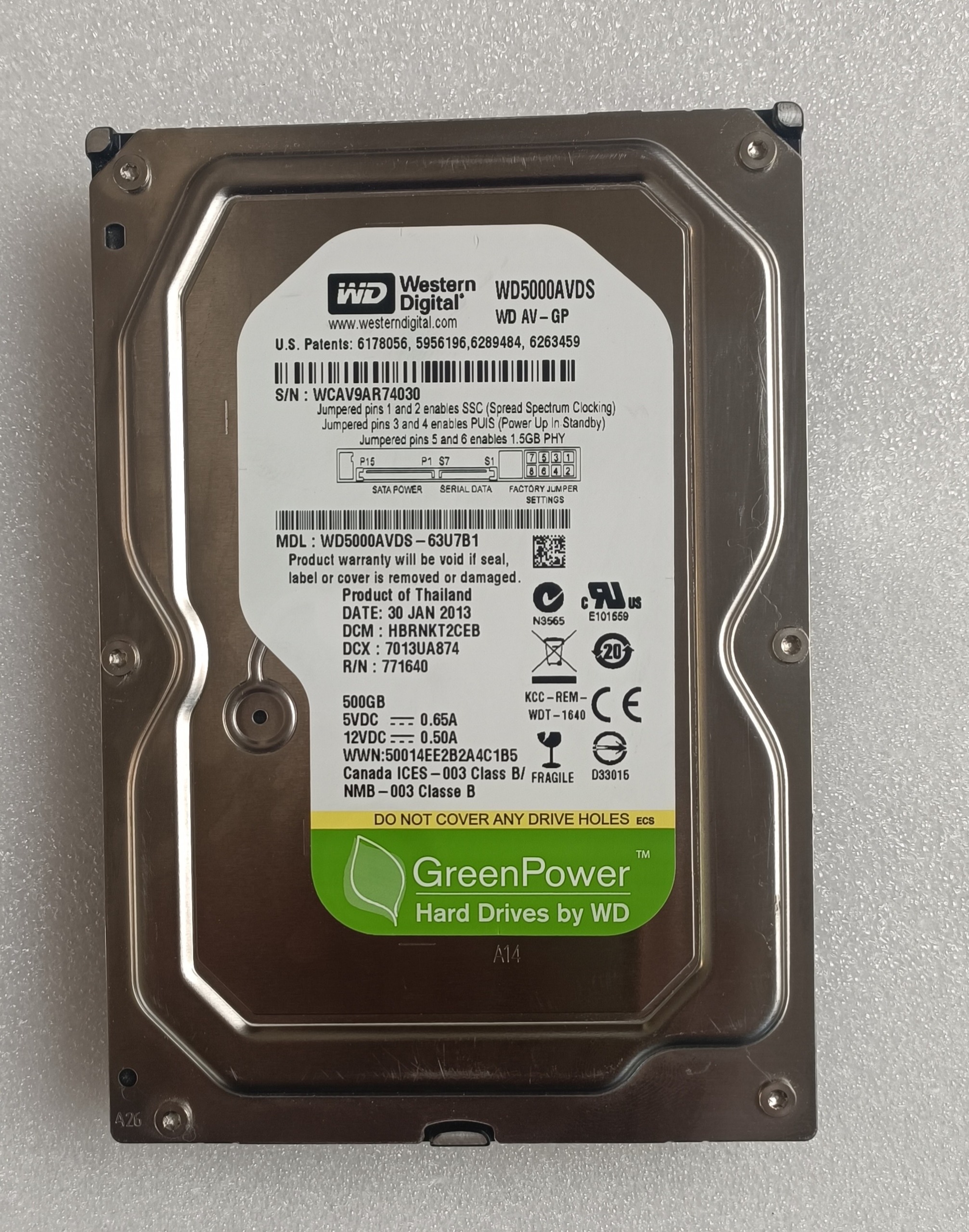 هارد 500 گیگ وسترن