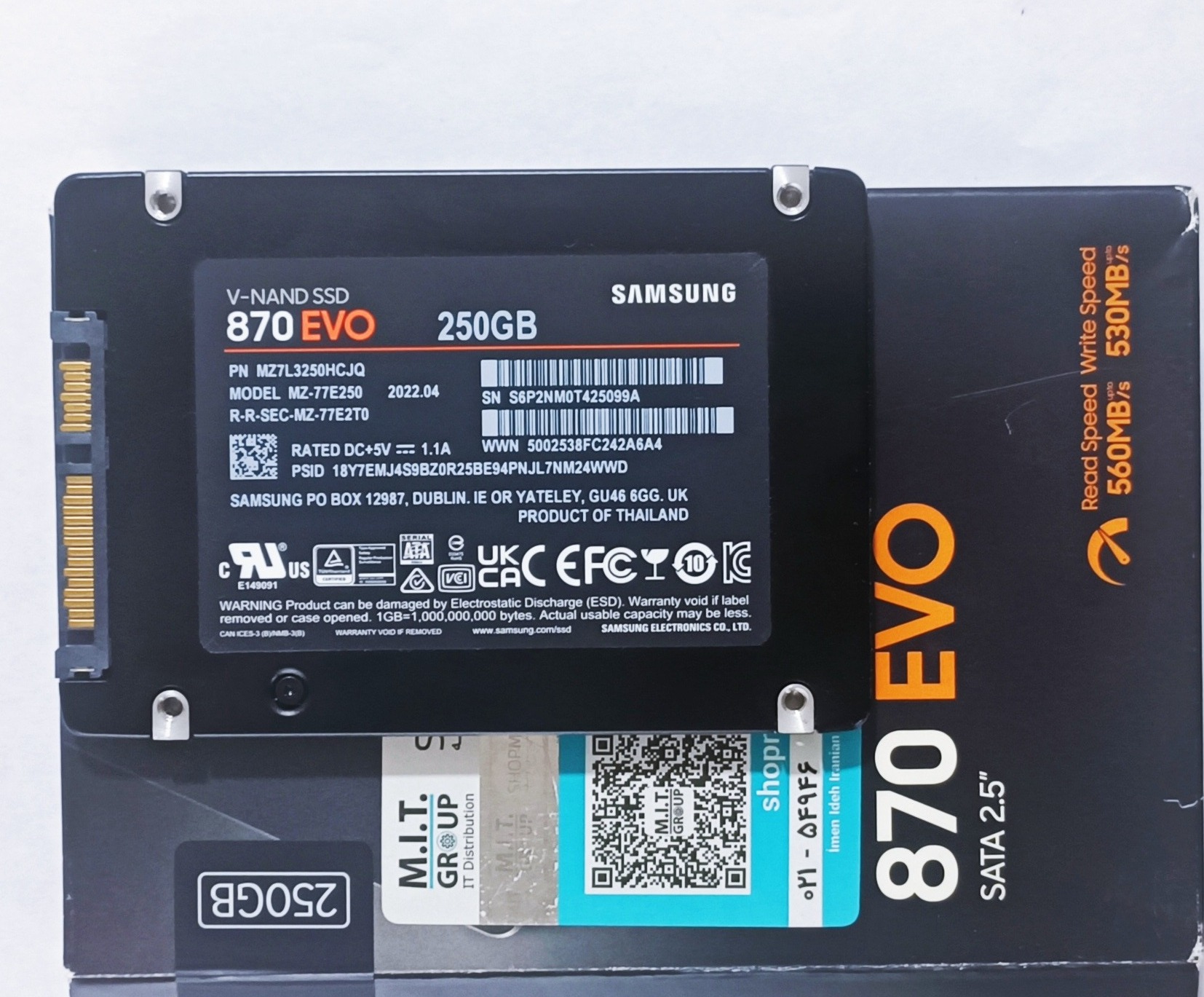 ssd سامسونگ 250گیگ سلامت96