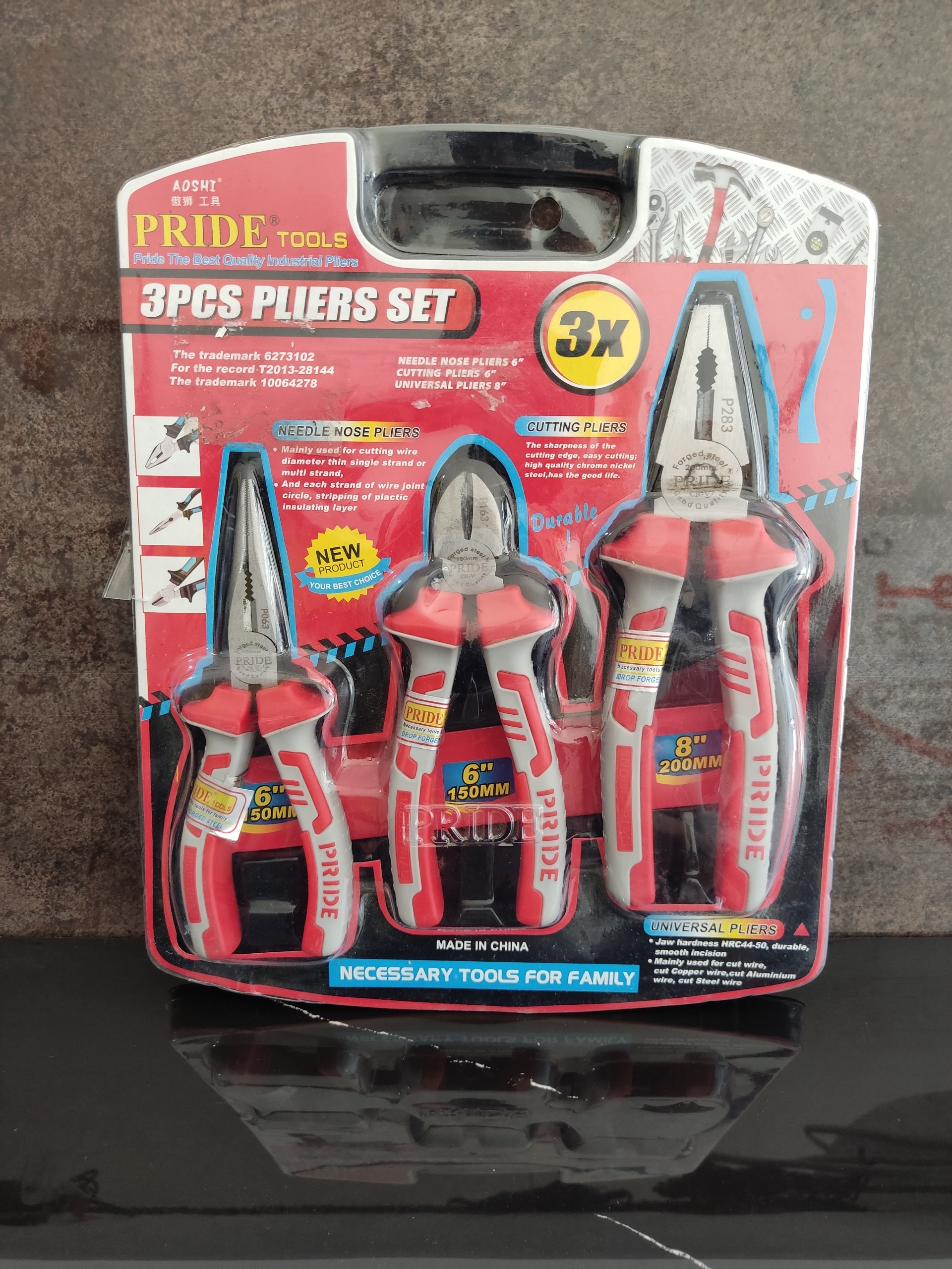 ست انبردست و سیم چین و دمباریک پراید تولز