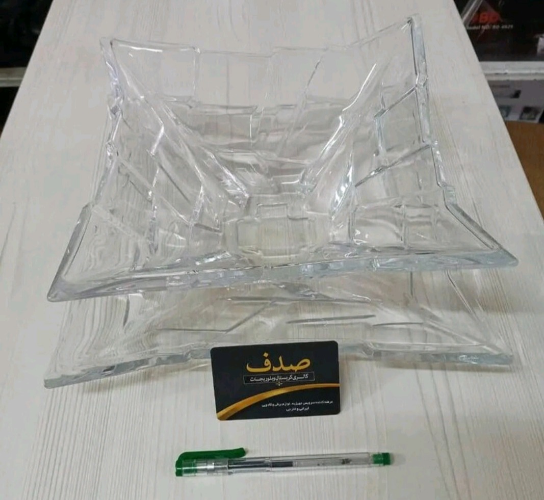 ست کاسه بشقاب گراس کریستال باهم