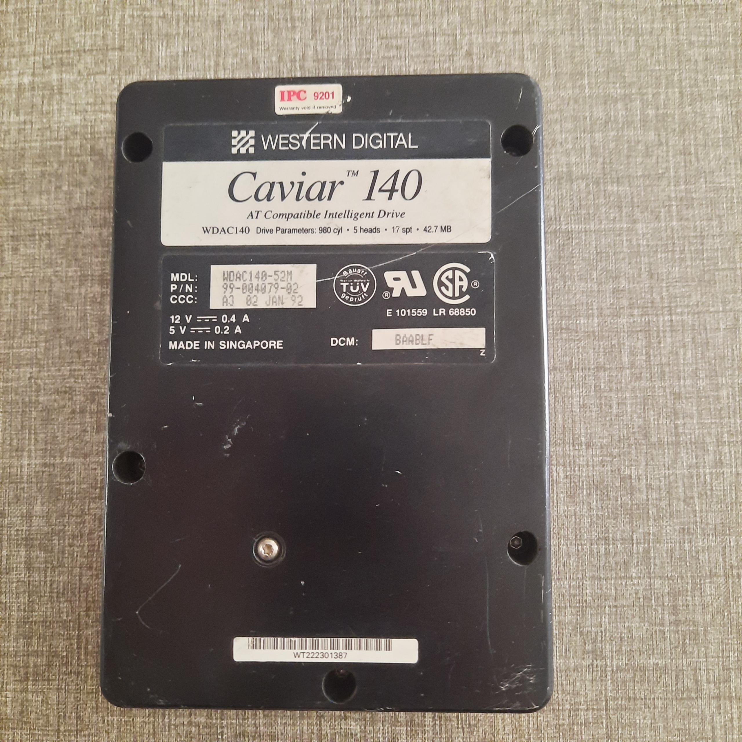 هارد 42mb کمیاب western digital Caviar 140