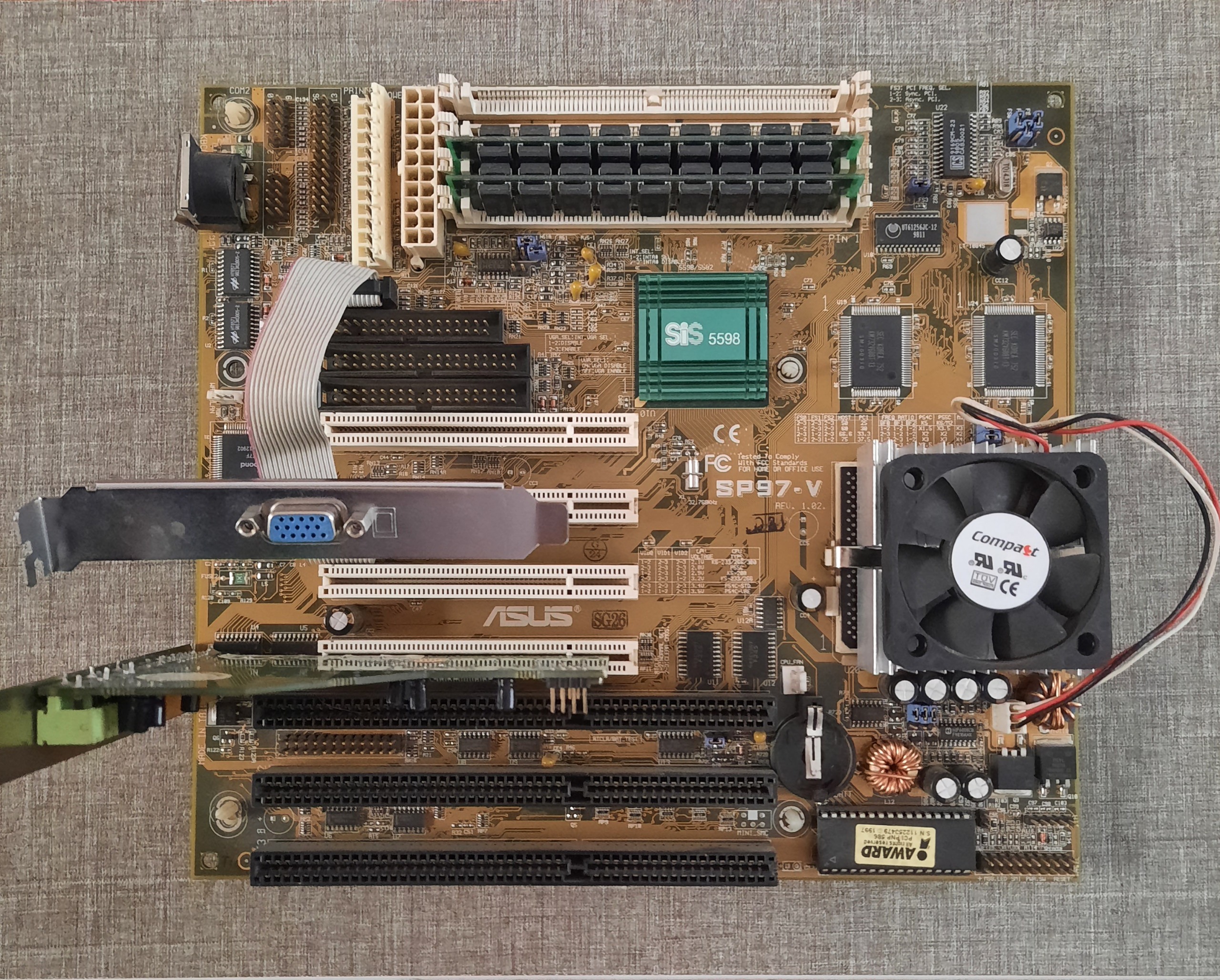 باندل کامل مادربرد سوکت 7 برند ASUS SP97-V