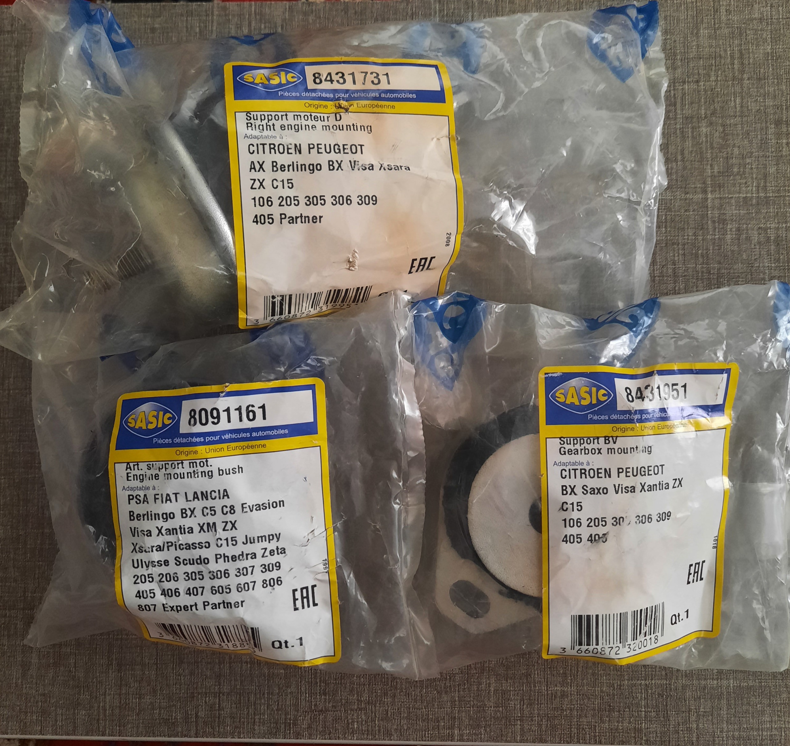 ست دسته موتور اورجینال 405 پارس SASIC فرانسه