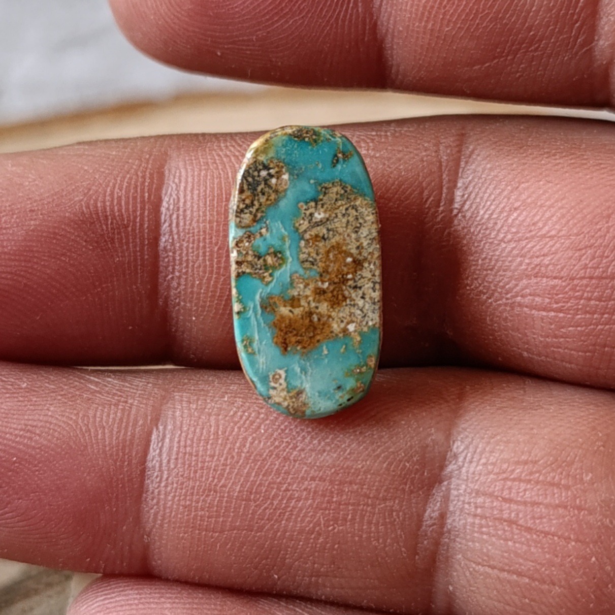 نگین فیروزه طبیعی مغز