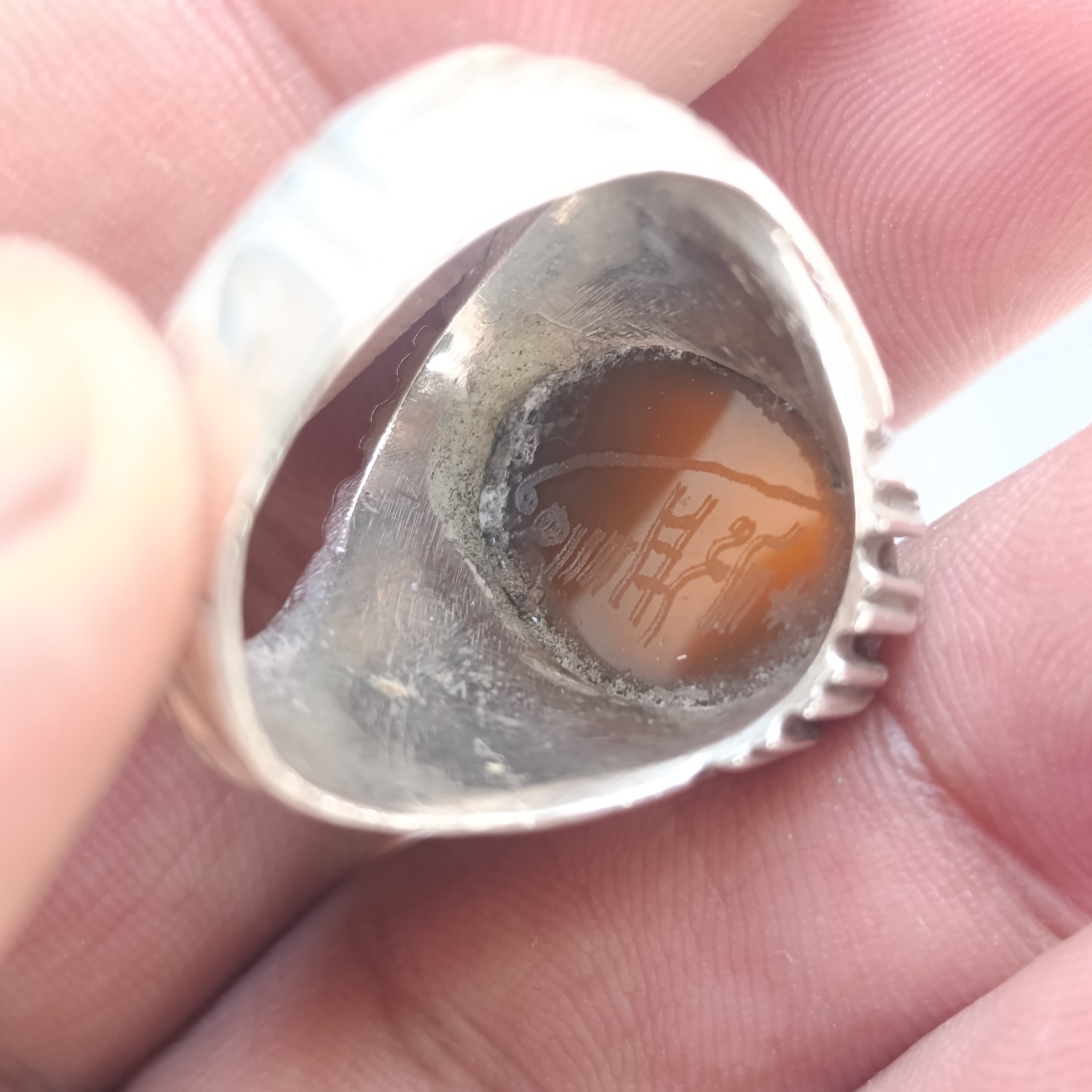 انگشتر نقره جزع شرف الشمس کهنه