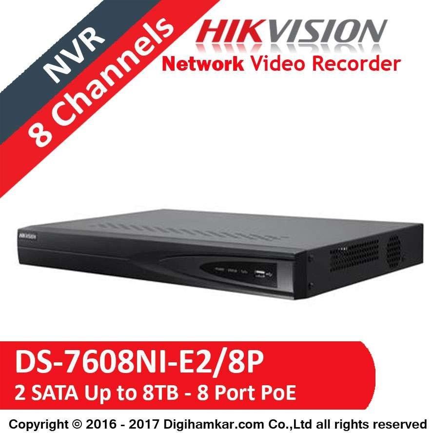 NVR هایک ویژن هشت مگاپیکسل poe مدل 7608ni-e2/8p