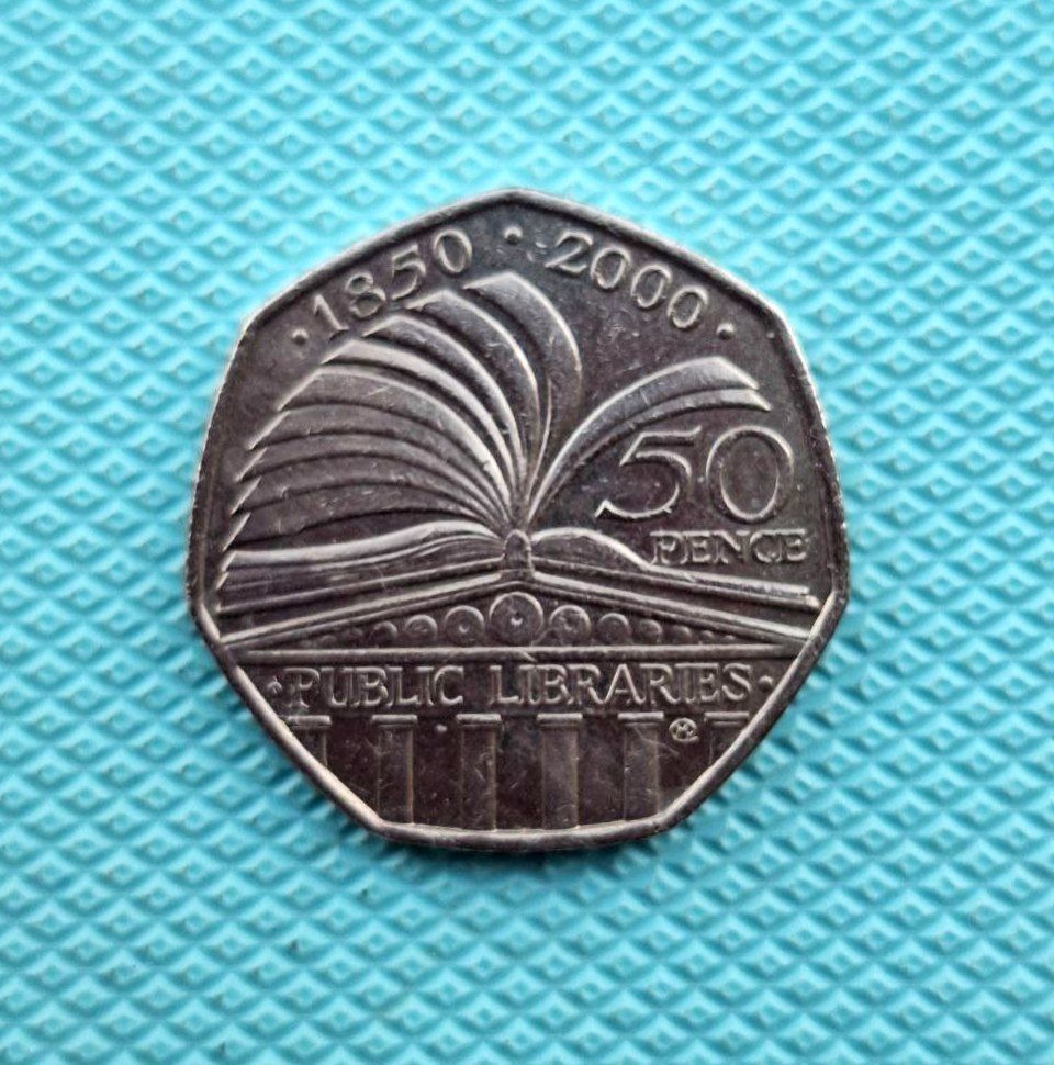سکه 50 پنس یادبودی بریتانیا الیزابت دوم 2000