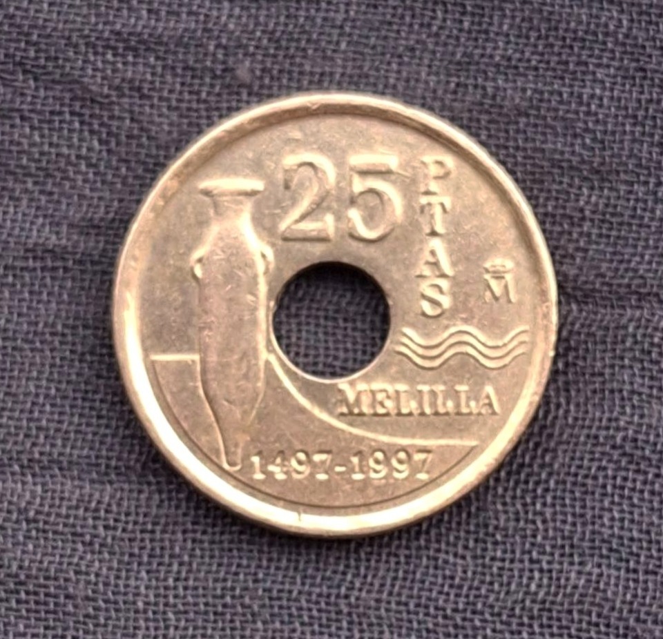 سکه 25 پتاس یادبودی اسپانیا 1997