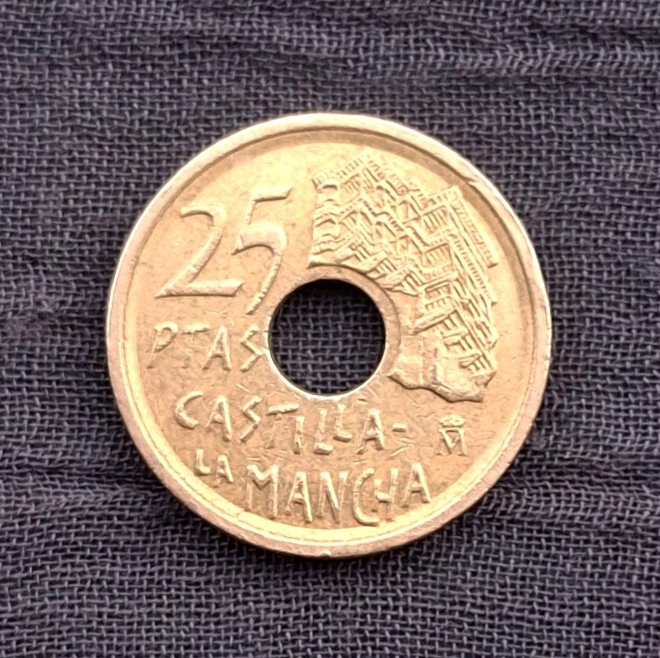 سکه 25 پتاس یادبودی اسپانیا 1996