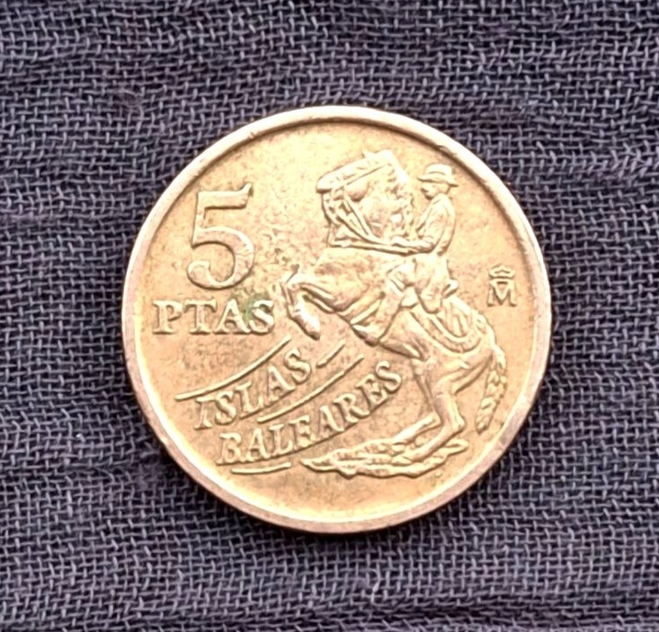 سکه 5 پتاس یادبودی اسپانیا 1997