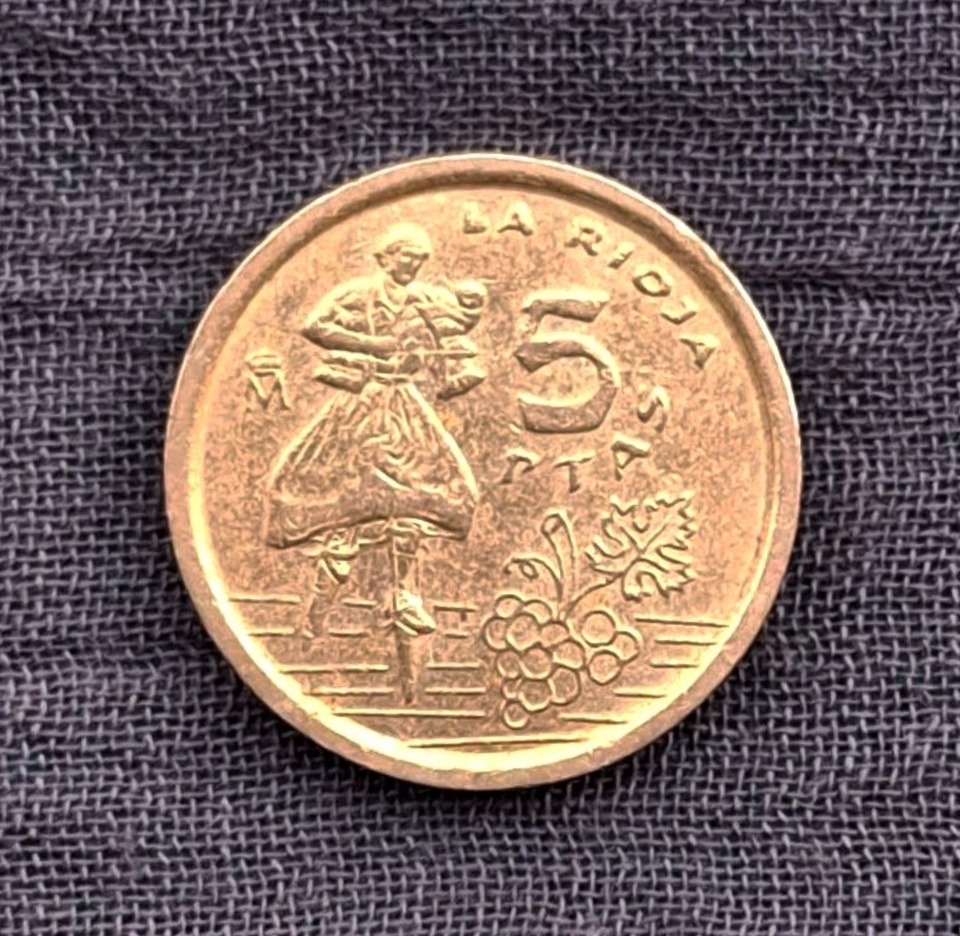 سکه 5 پتاس یادبودی اسپانیا 1996