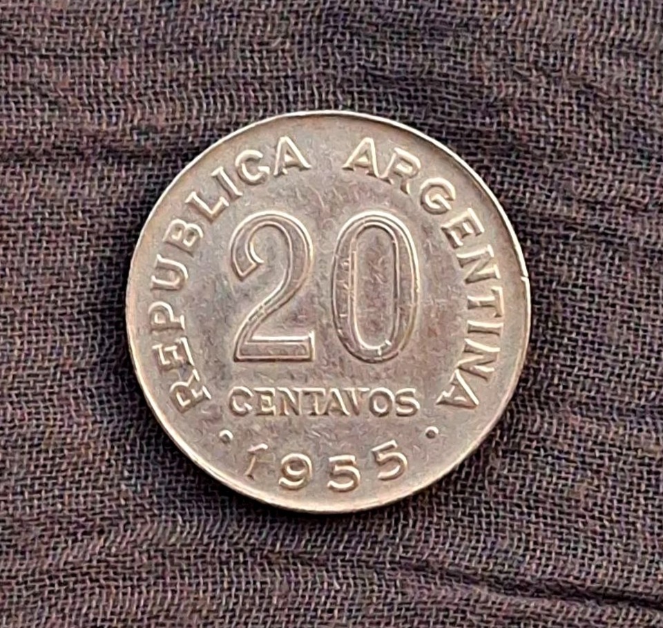 سکه 20 سنتاوو کمیاب آرژانتین 1955