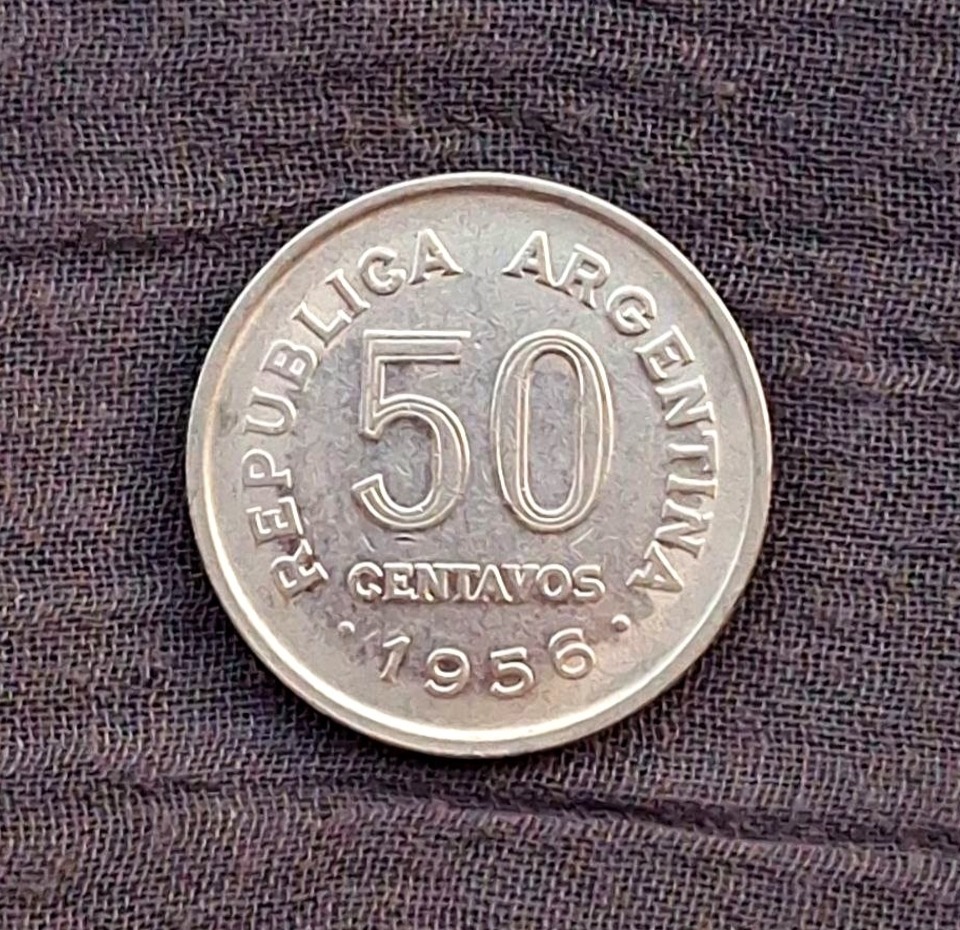 سکه 50 سنتاوو کمیاب آرژانتین 1956