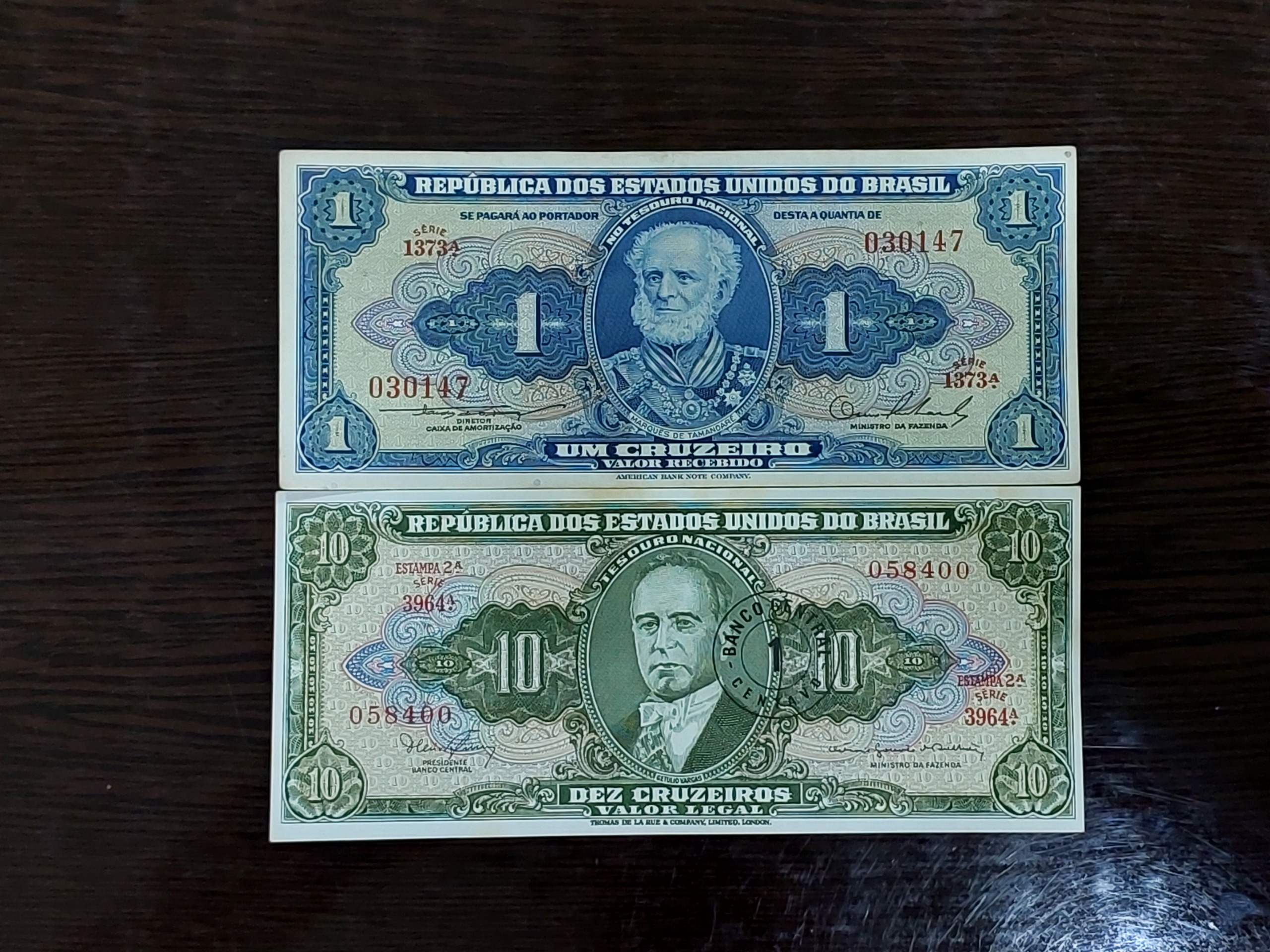 اسکناس 1 و 10 رئال برزیل نایاب و کلکسیونی