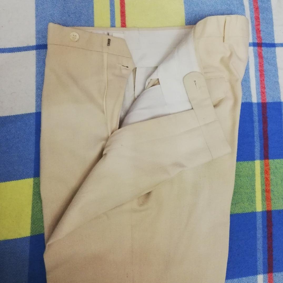 شلوار دوخت خارجی کرمی کتانی ( نخی) DAD