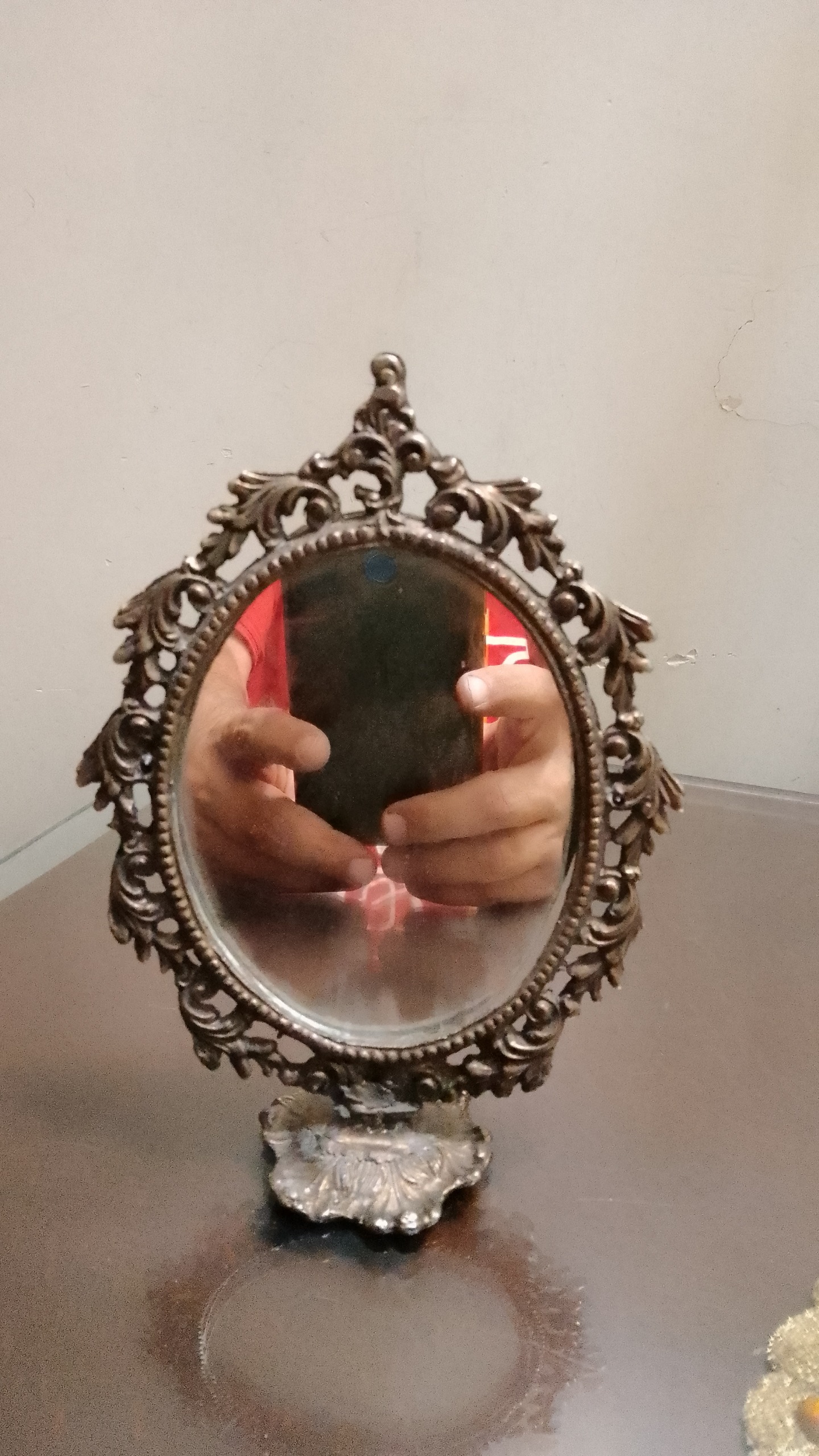 آینه کوچک پایه دار رنک سیلور