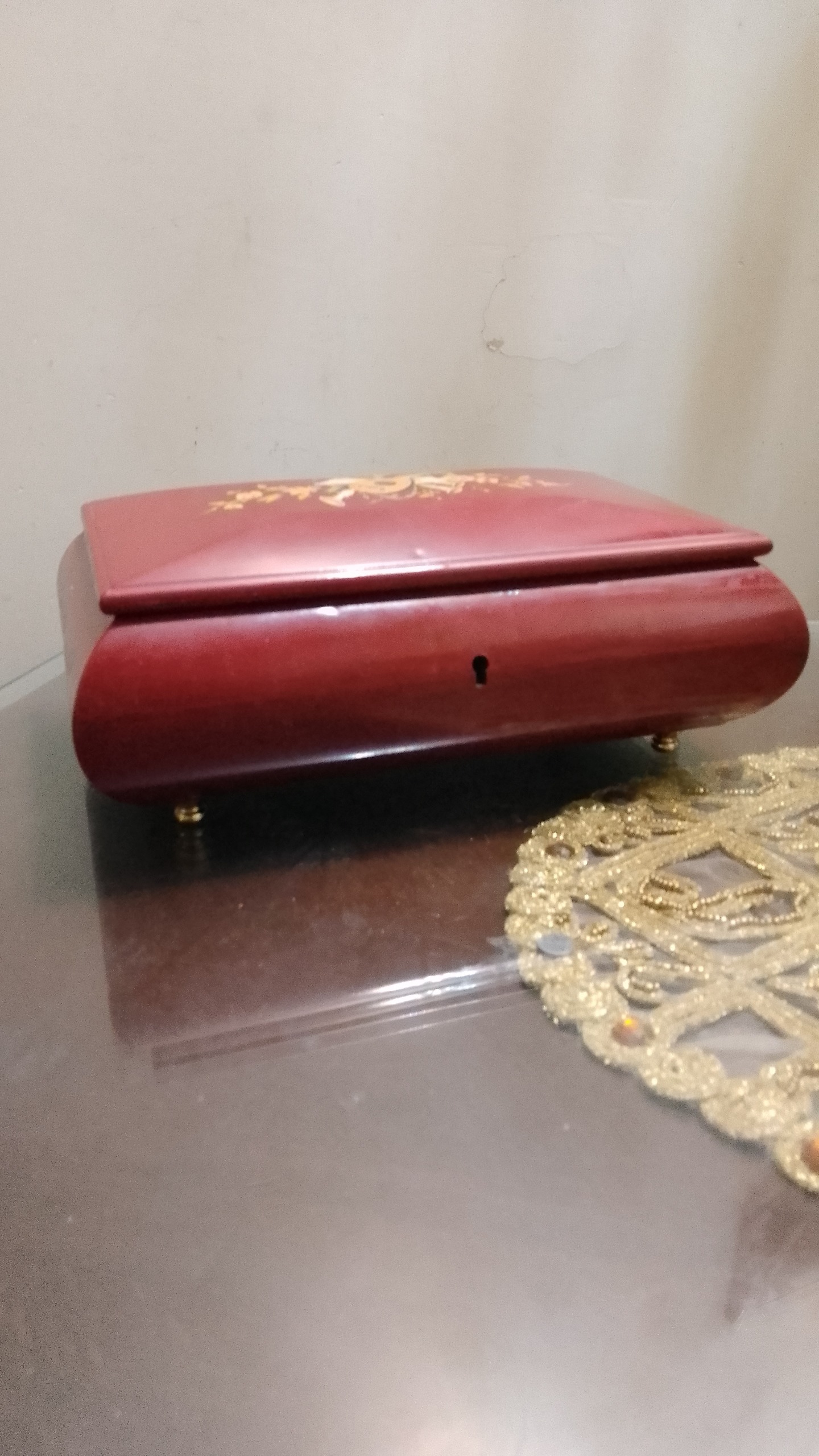 جعبه جا جواهری کوکی موزیکال آینه دار