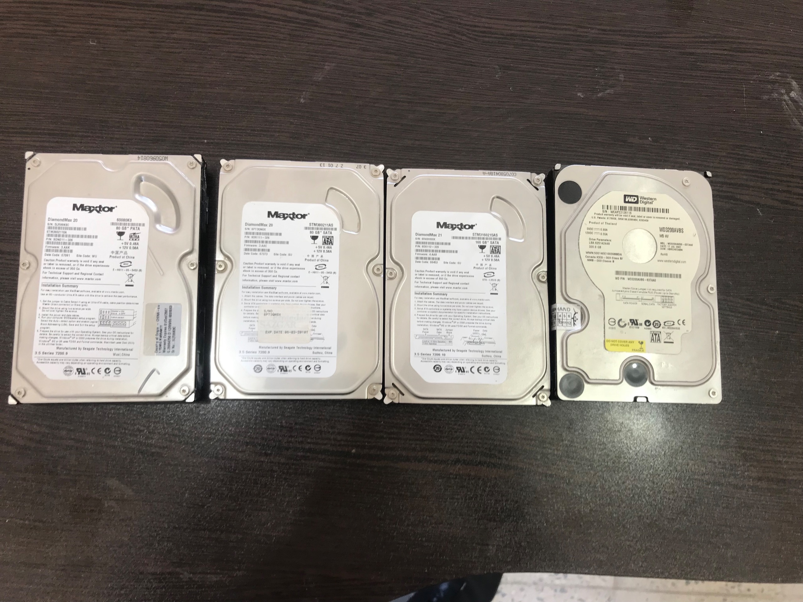 مزایده 4عدد هارد کامپیوتر