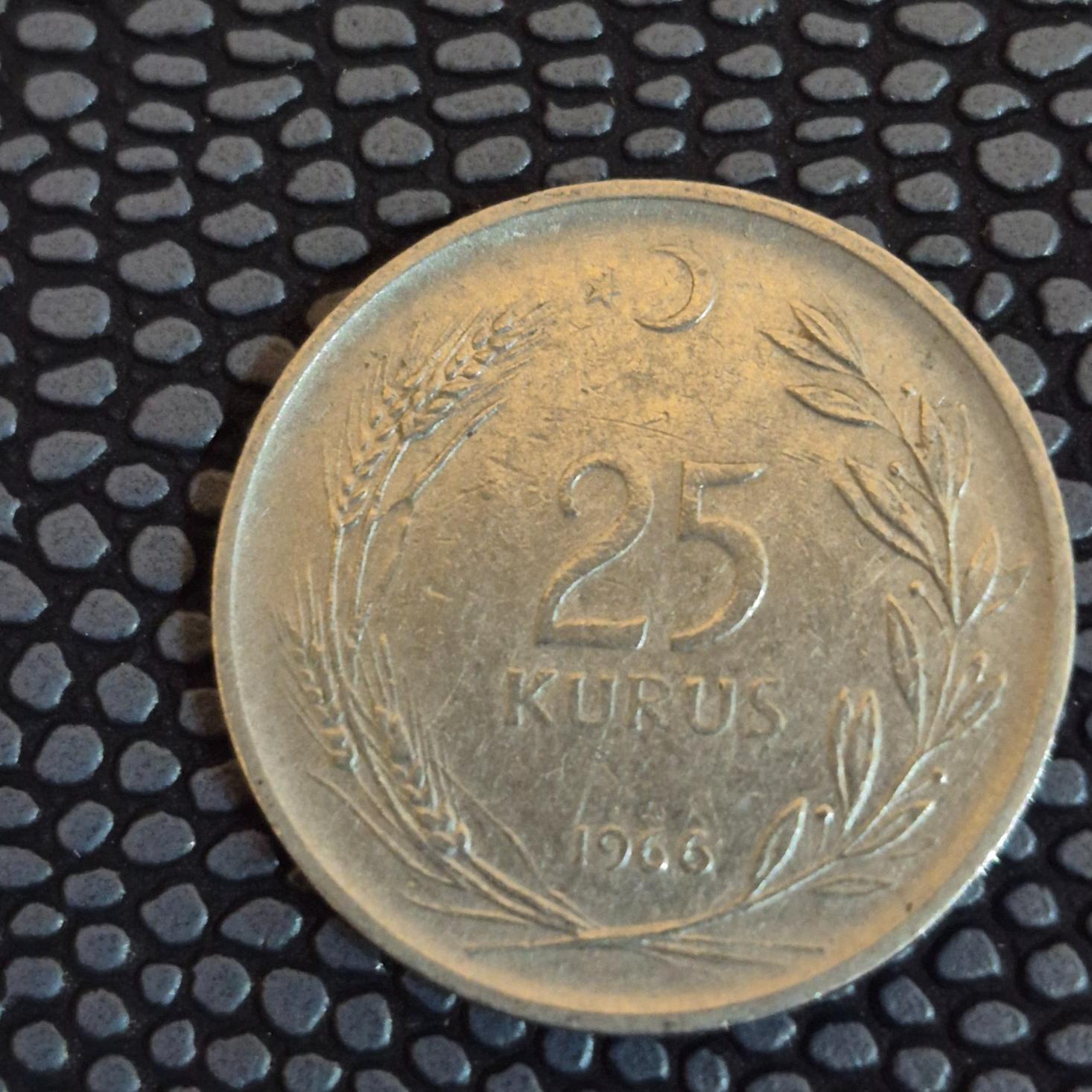 سکه قدیمی و کمیاب 25 قروش ترکیه1966و1968
