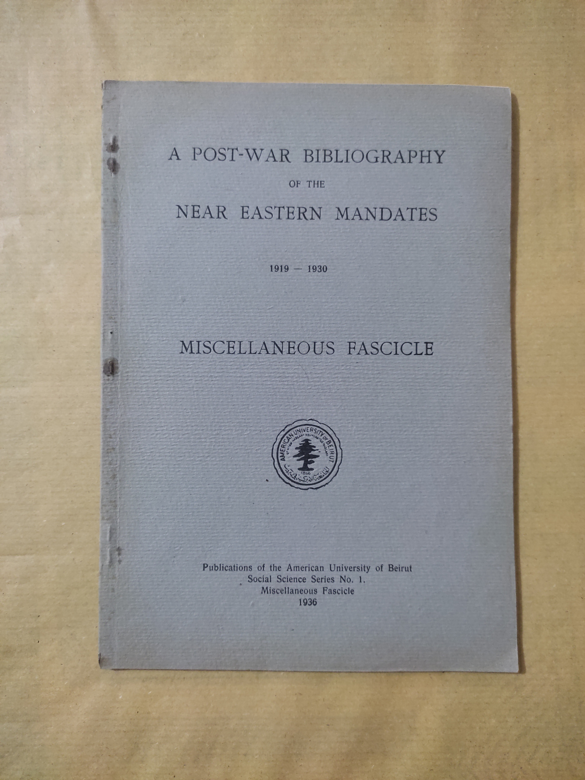 A POST-WAR BIBLIOGRAPHY