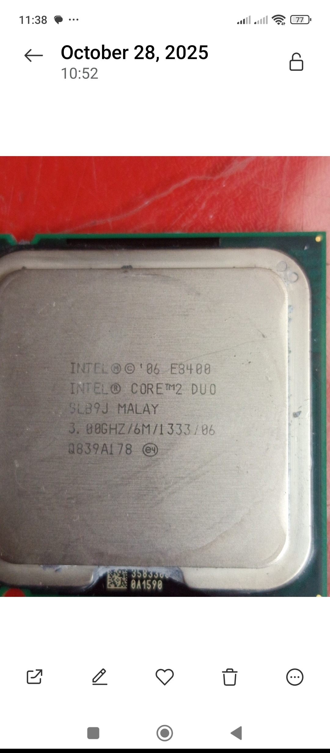 CPU e8400 intel