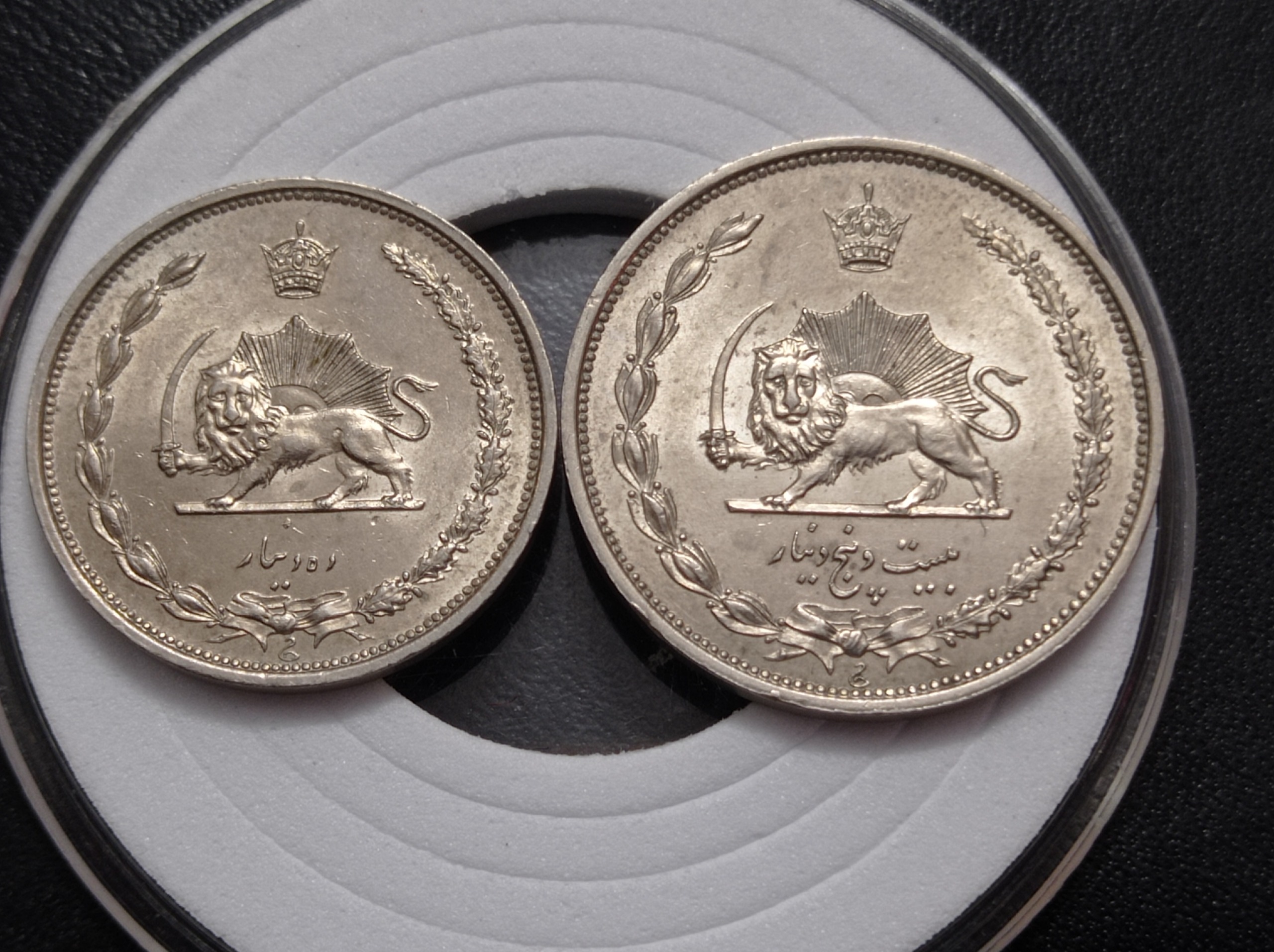 سکه های 25-10 دینار نیکل تاریخ 1310 رضاشاه پهلوی