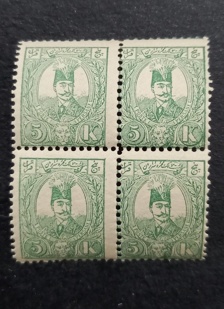 بلوک مهرنخورده 5 قران فرانسه/باضمانت/اصل /اصل