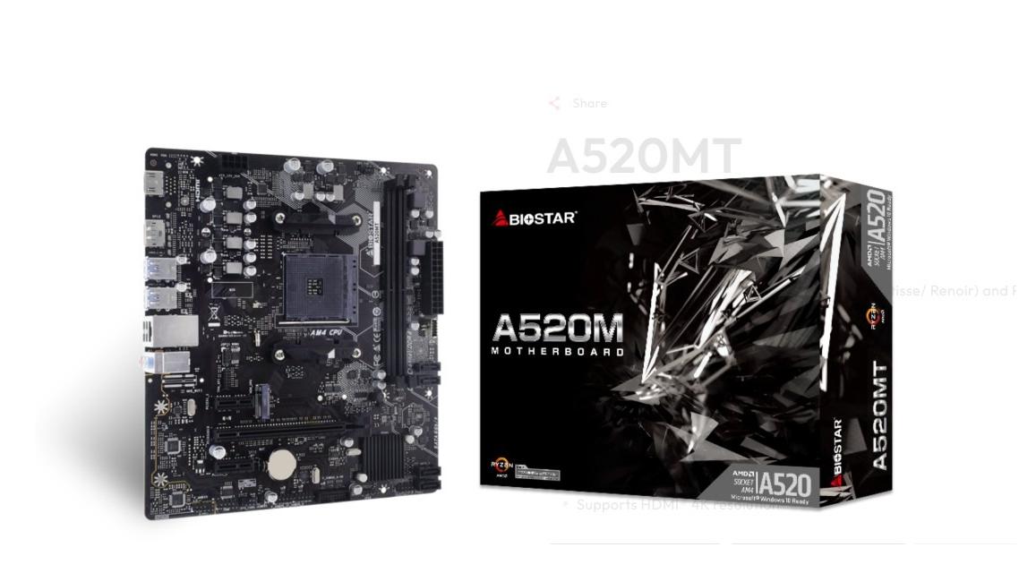 biostar a520mt ryzen 5 3600