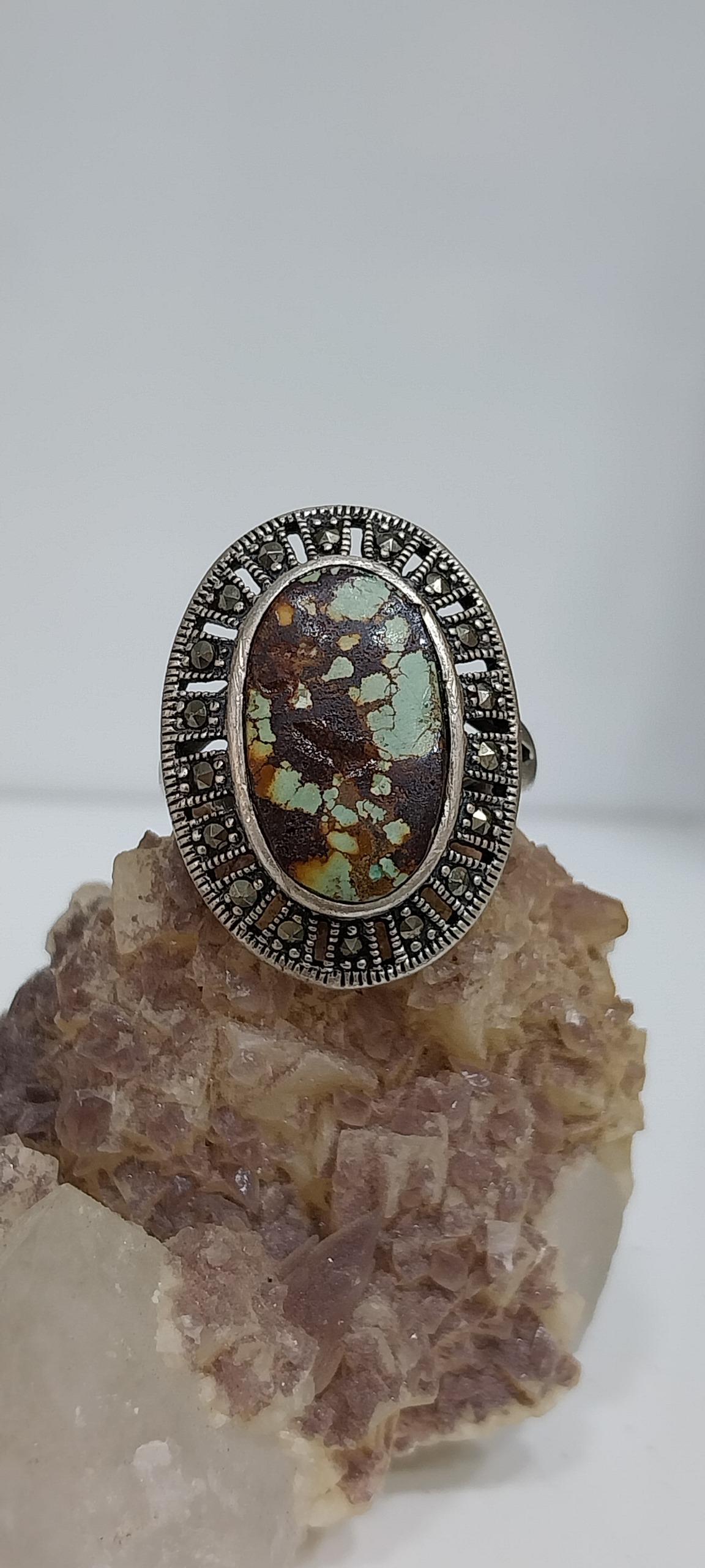 انگشتر نقره نگین فیروزه طبیعی