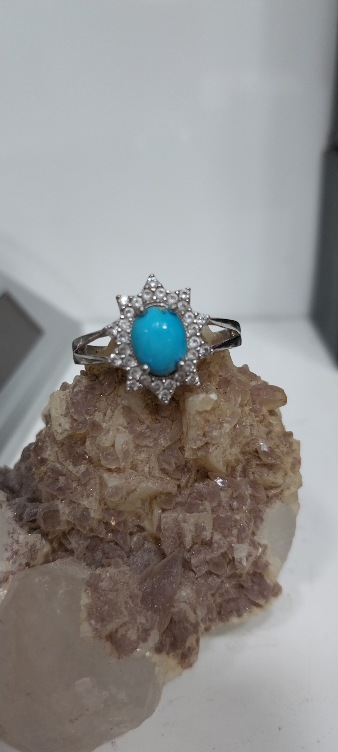 انگشتر نقره نگین فیروزه طبیعی