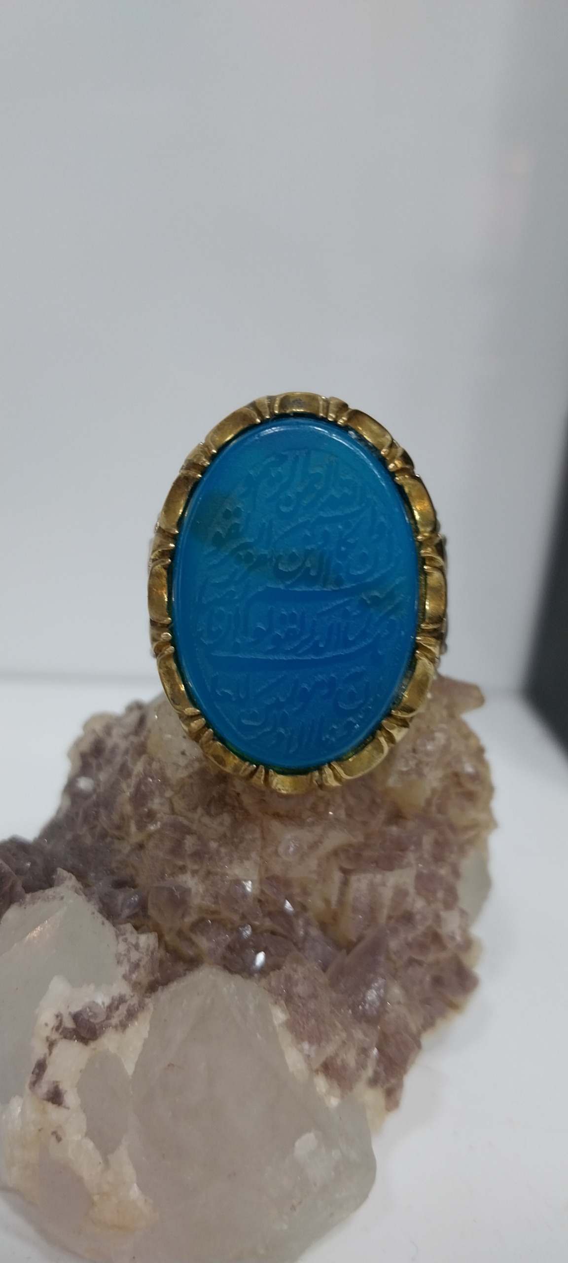 18گرم انگشتر نقره مردانه عقیق ابی