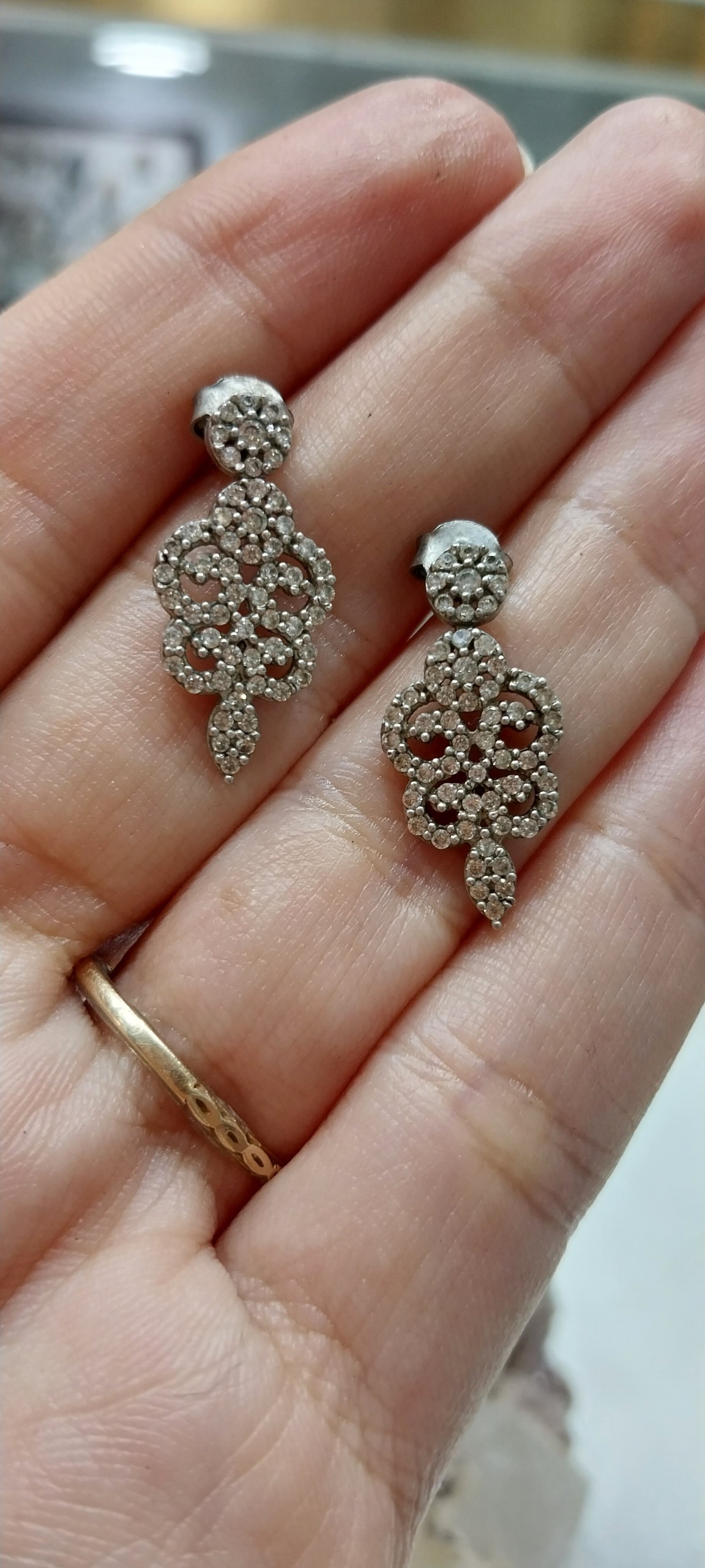 گوشواره نقره ابکاری زیبا2.83