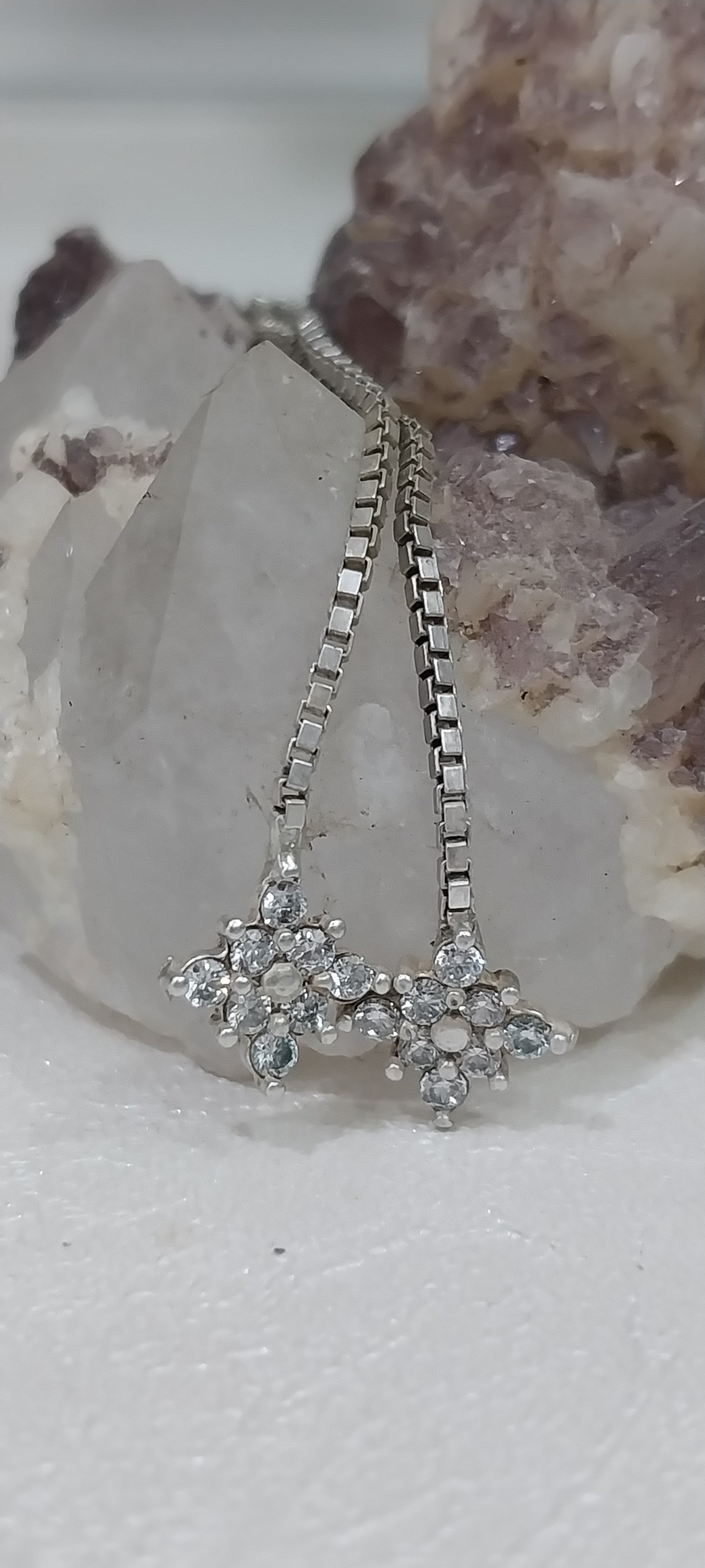 گوشواره نقره بخیه ای 14سانت