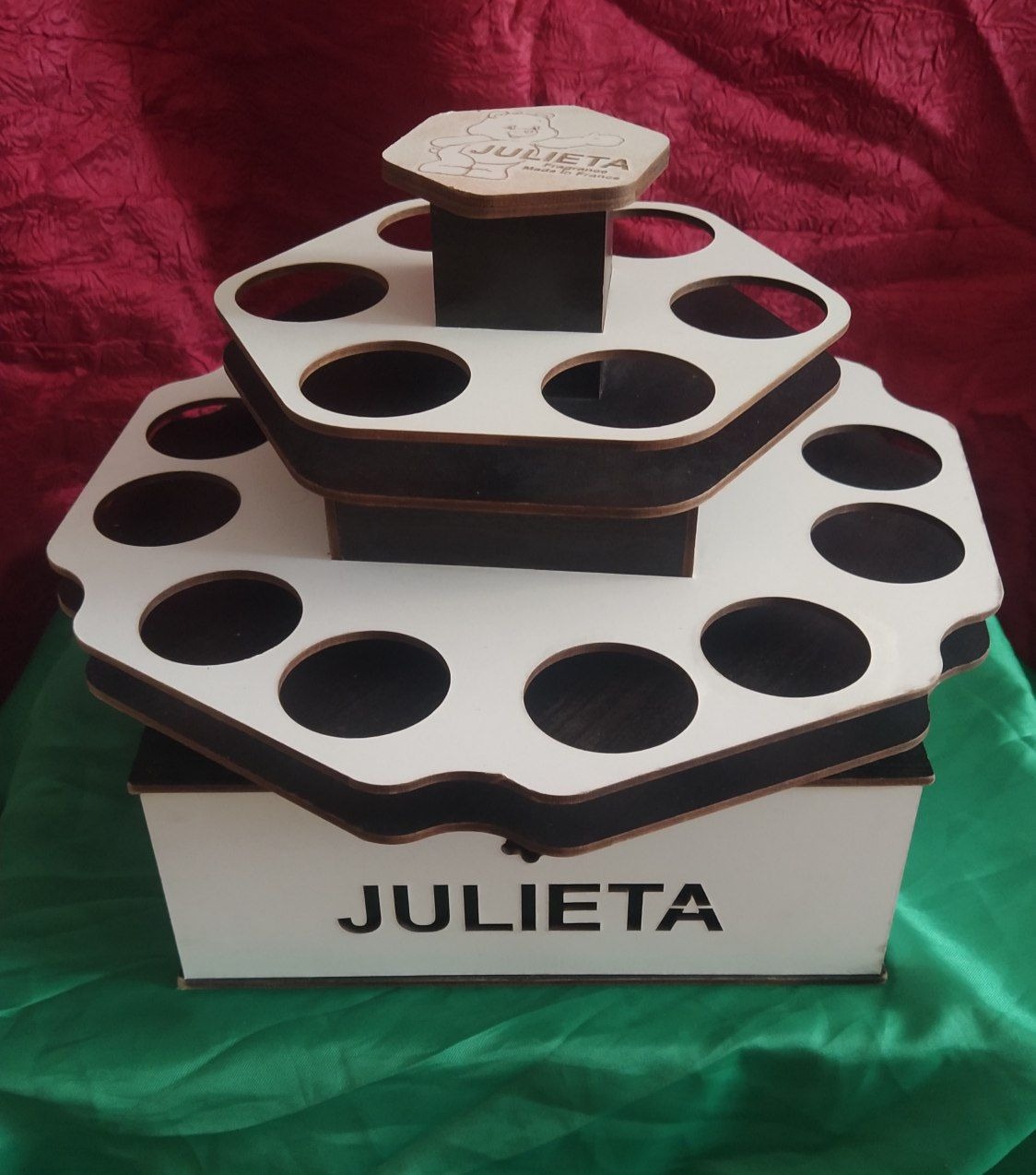 استندچوبی دوطبقه چوبی زیبا