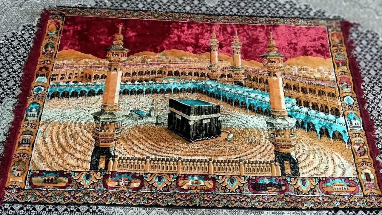 تابلو فرش قدیمی کعبه بسیارزیبا