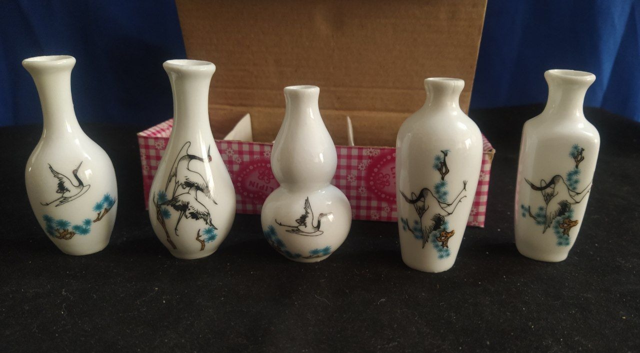 ست 5تایی گلدان های زیبامیناتوری چینی