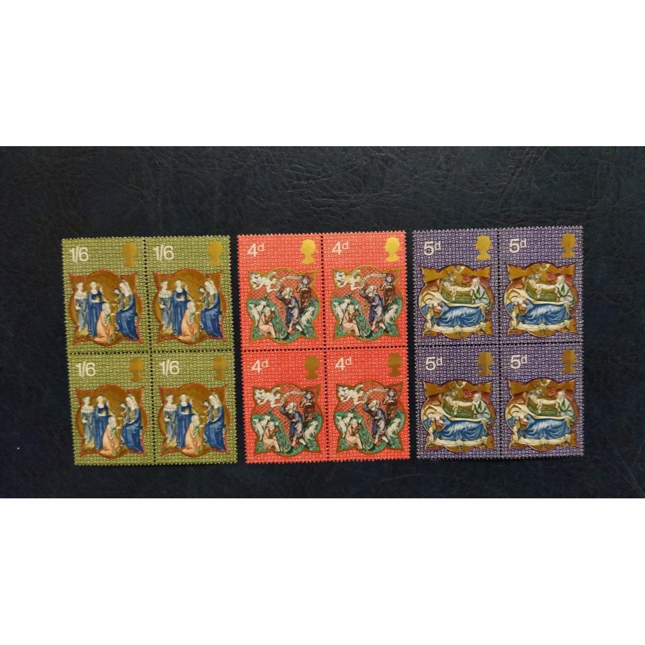 3بلوک تمبرزیبای بی باطل چاپ انگلیس