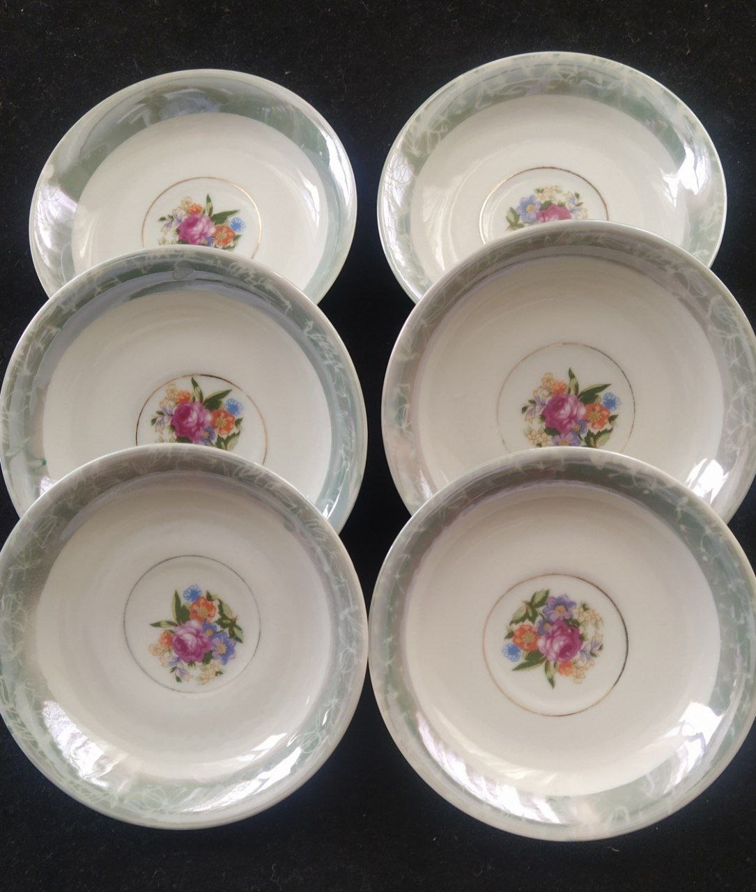 6عددنعلبکی قدیمی ژاپنی دست کامل طرح زیبا