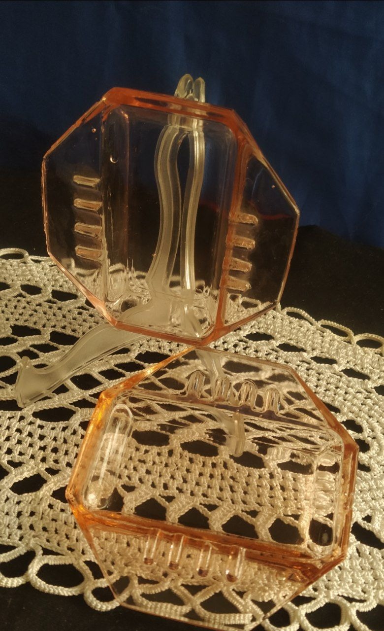 جفت جاسیگاری قدیمی شیشه ای رنگ خاص