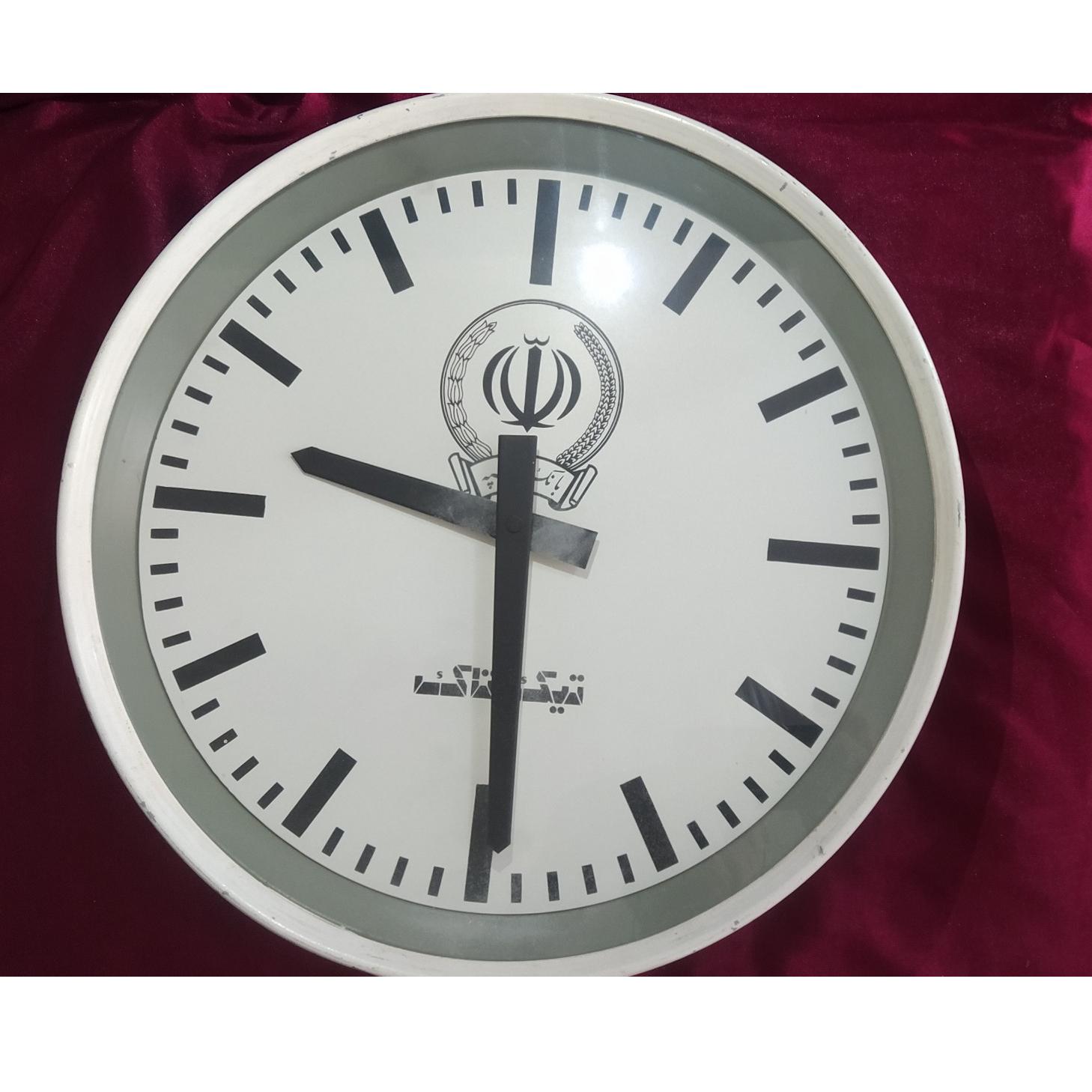 ساعت دیواری زیبای قدیمی فلزی بانک سپه
